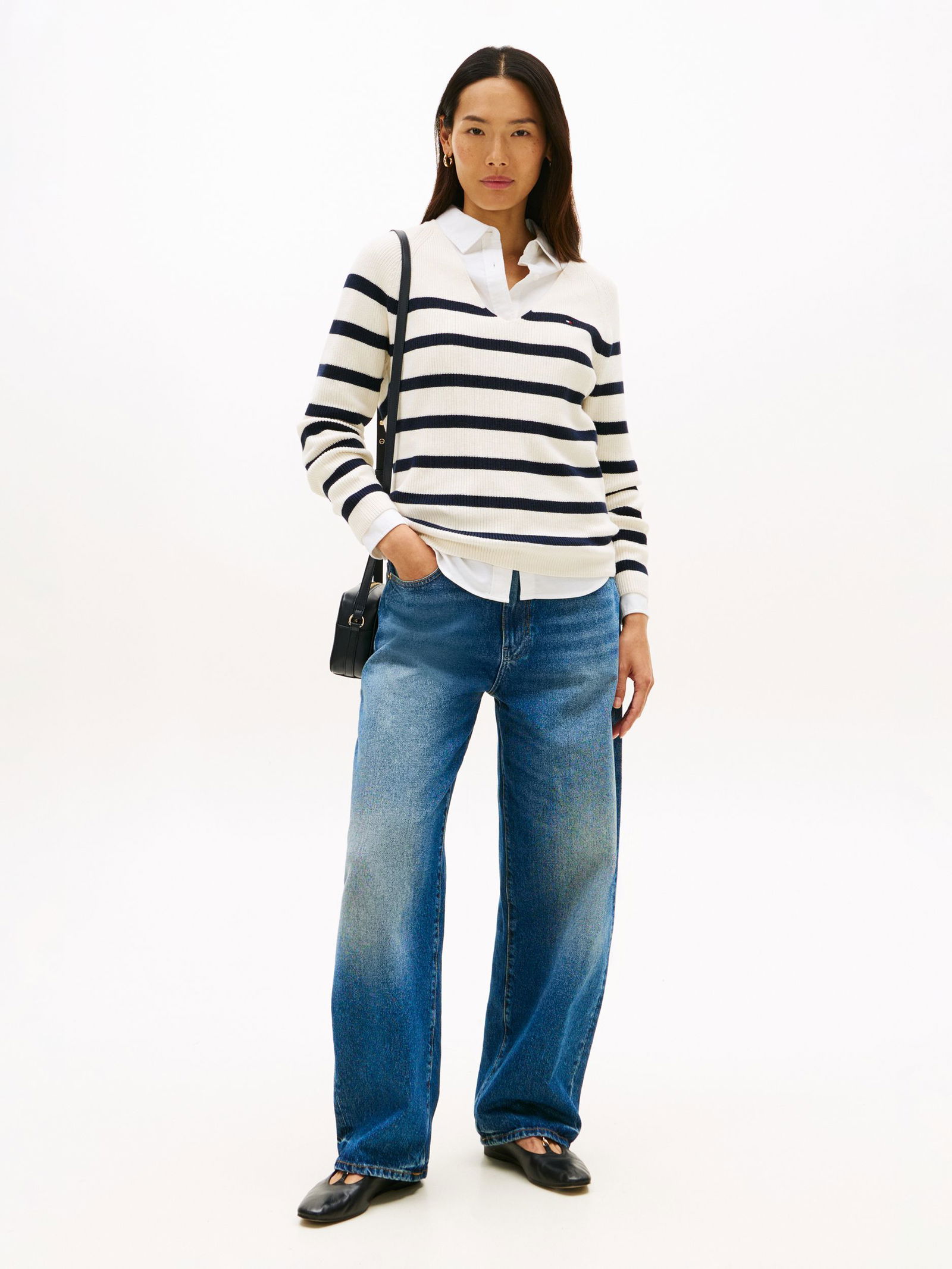 Tommy Hilfiger |  Tommy Hilfiger Pullover  | S | ivory petal/dark night navy stp