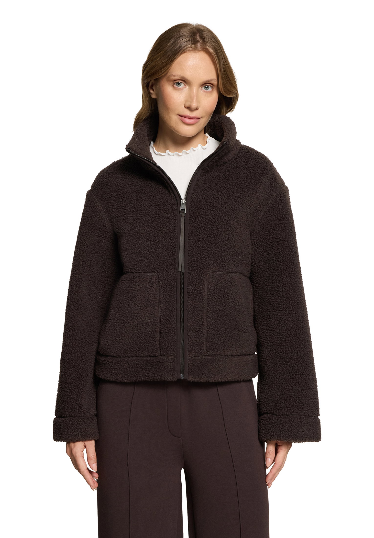 Sweat Jacke Kurz 1/1 Arm, Black Coffee #3