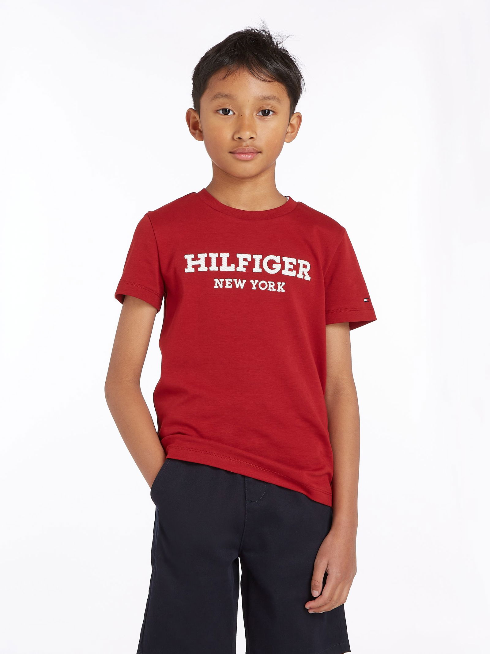 Tommy Hilfiger |  HILFIGER LOGO TEE S/S | 16 | rouge
