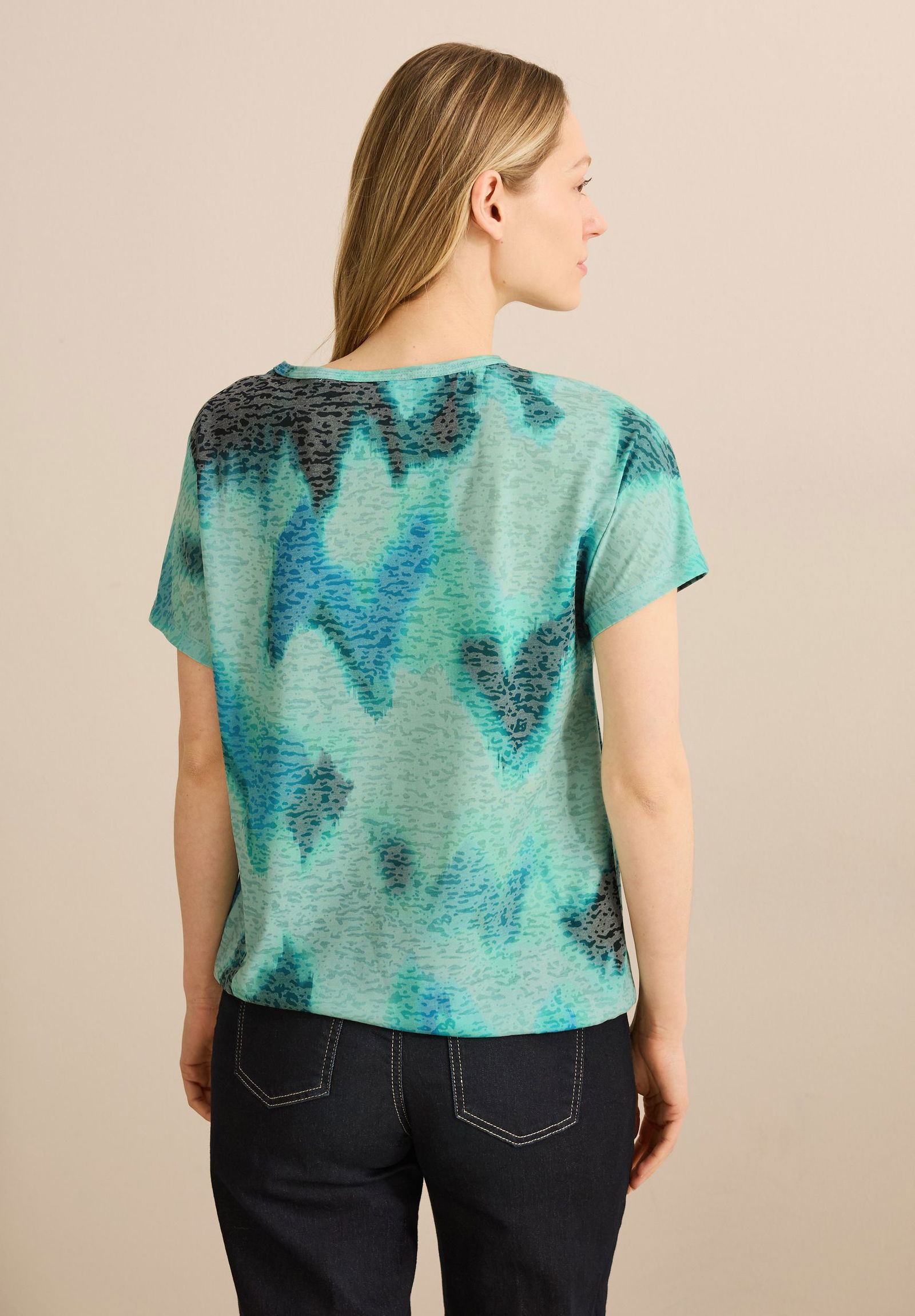 CECIL | Print-Shirt mit Wording | XXL | cool salvia green