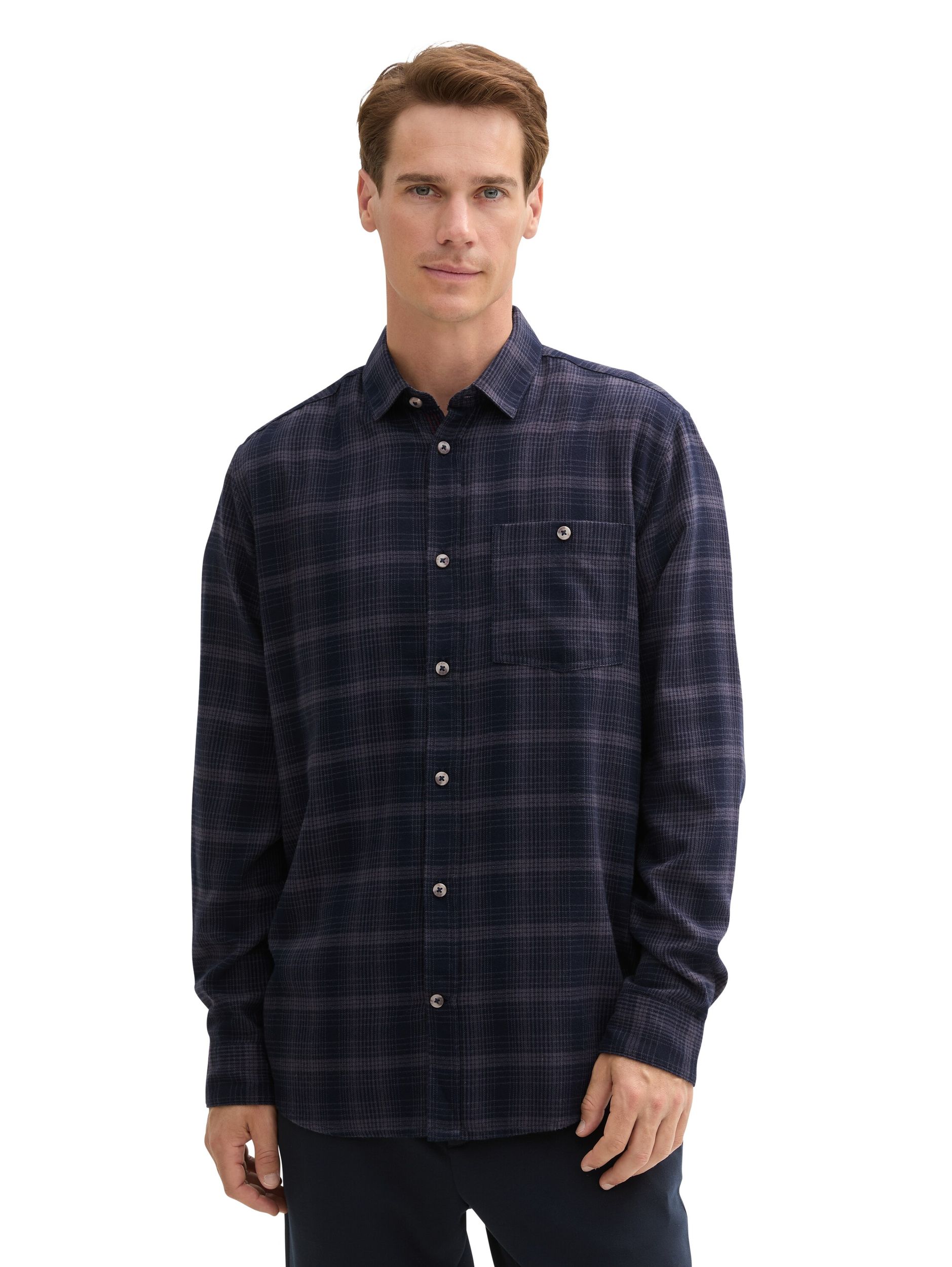 Tom Tailor |  Tom Tailor Hemd Regular Fit  | M | navy tonal check