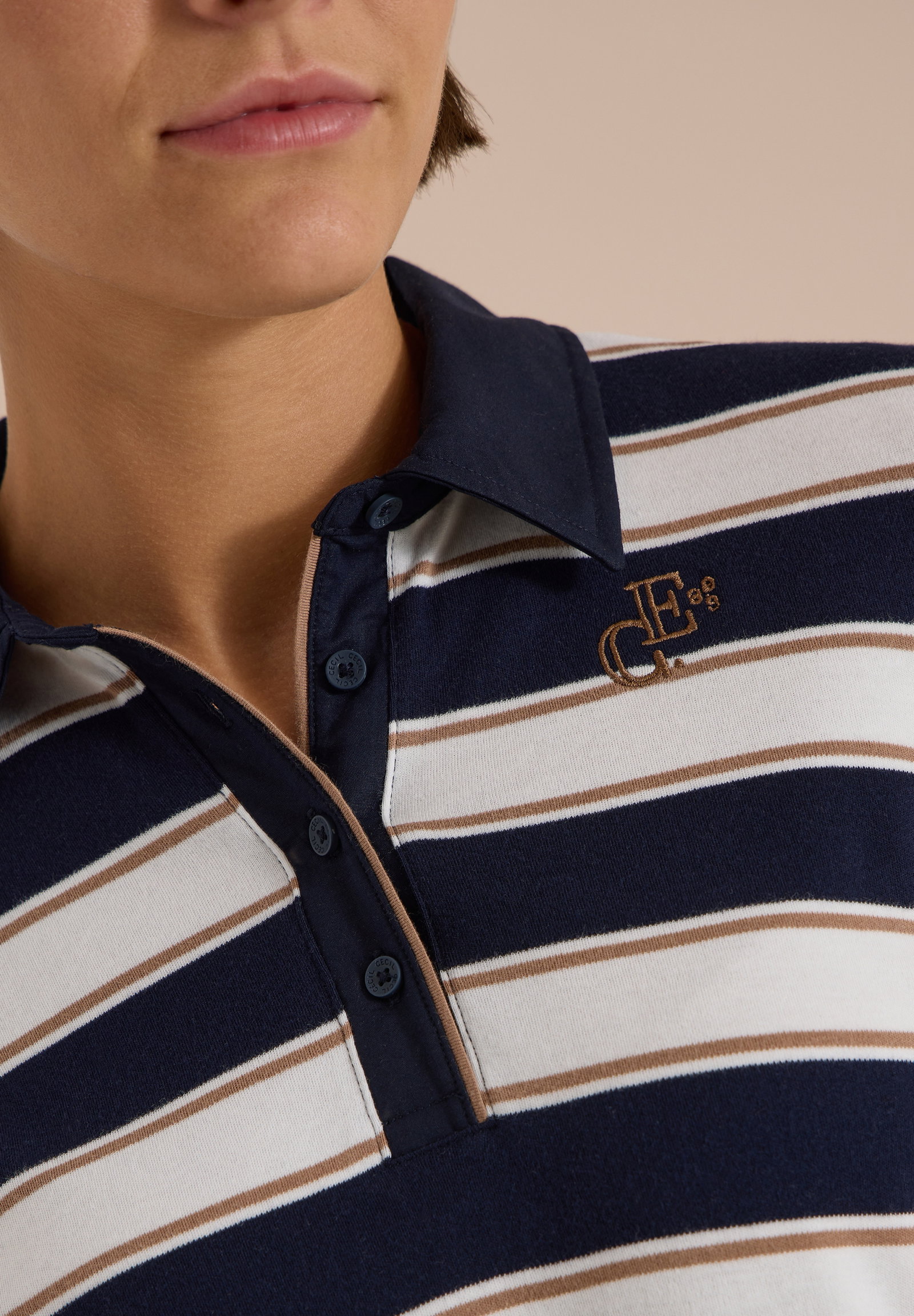Striped Poloshirt, urban dark blue #7