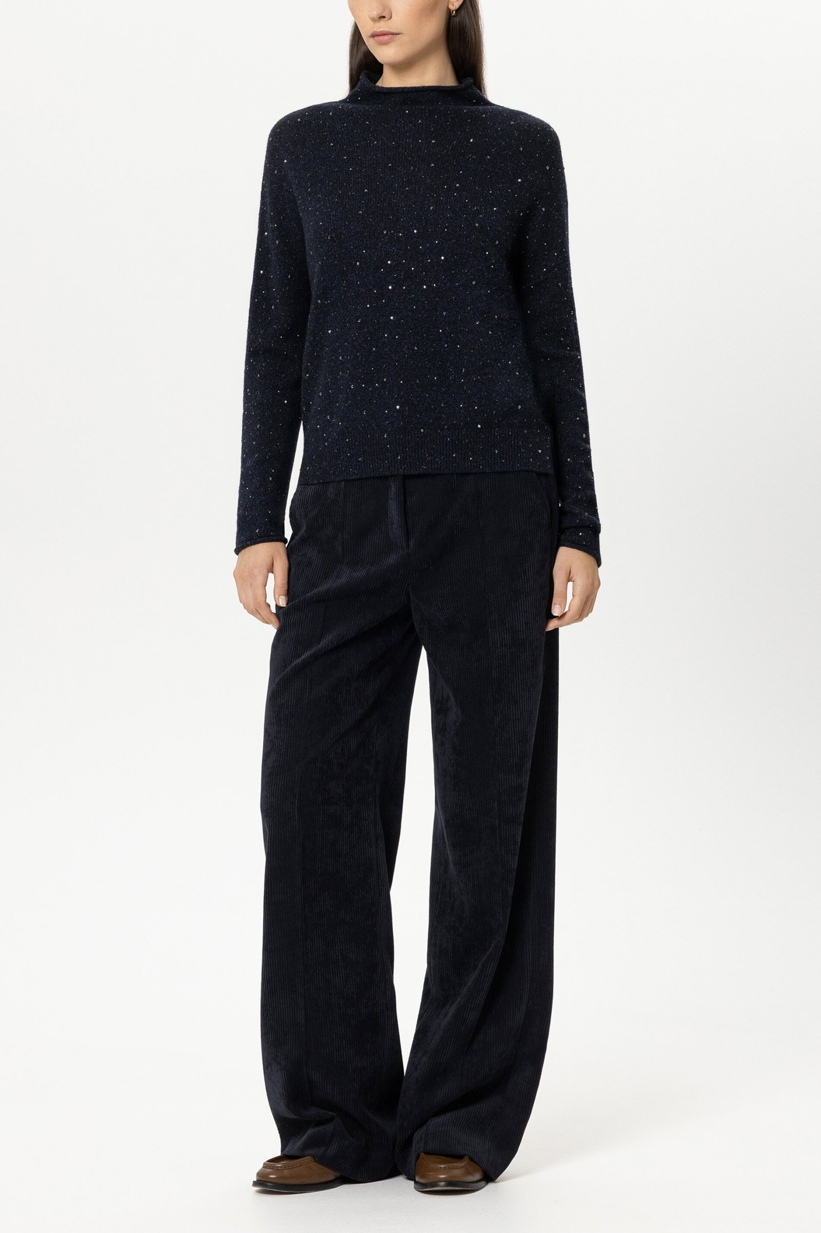 Turtleneck mit Schmucksteinen, winter navy #2