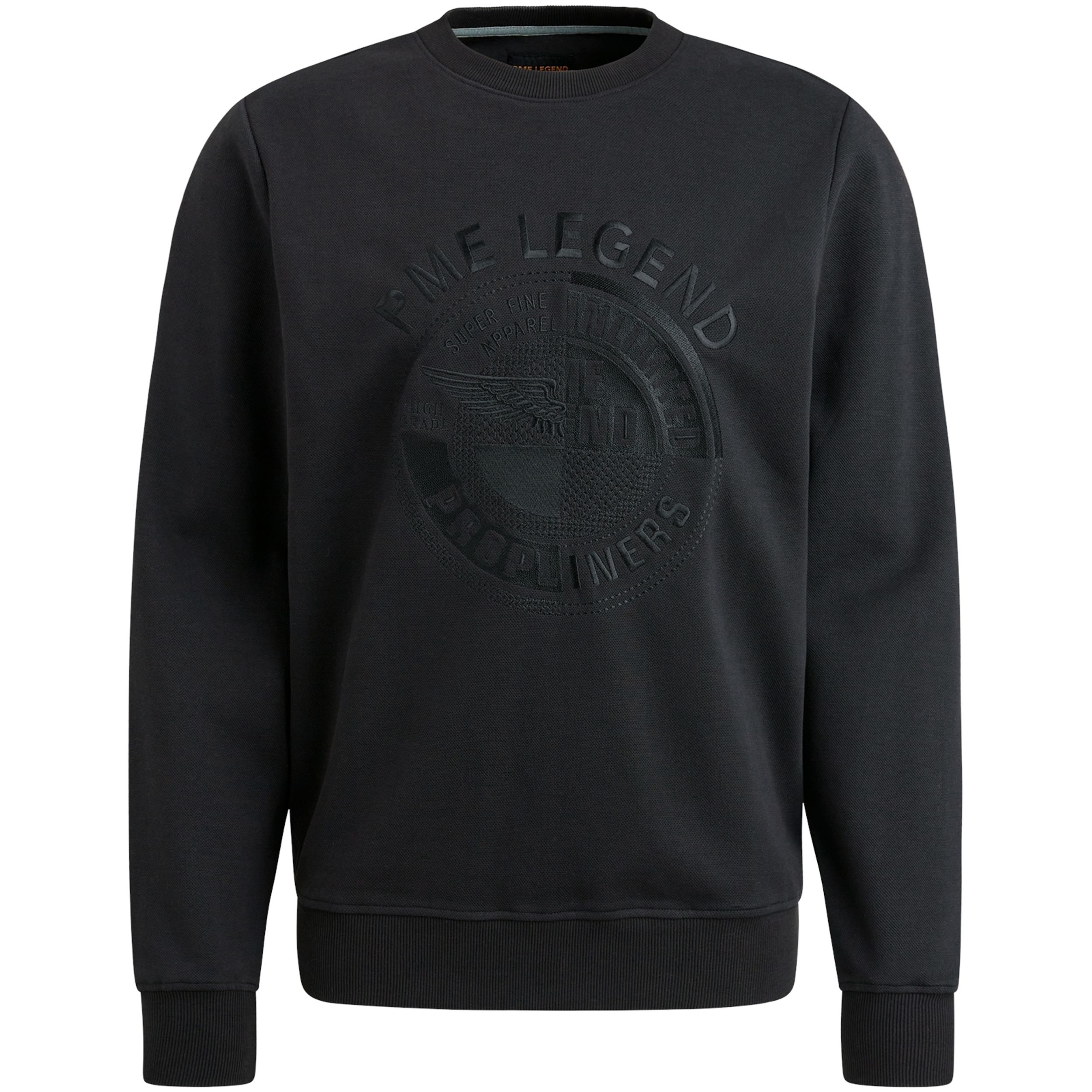  |  Crewneck pique double face sweat | L | black