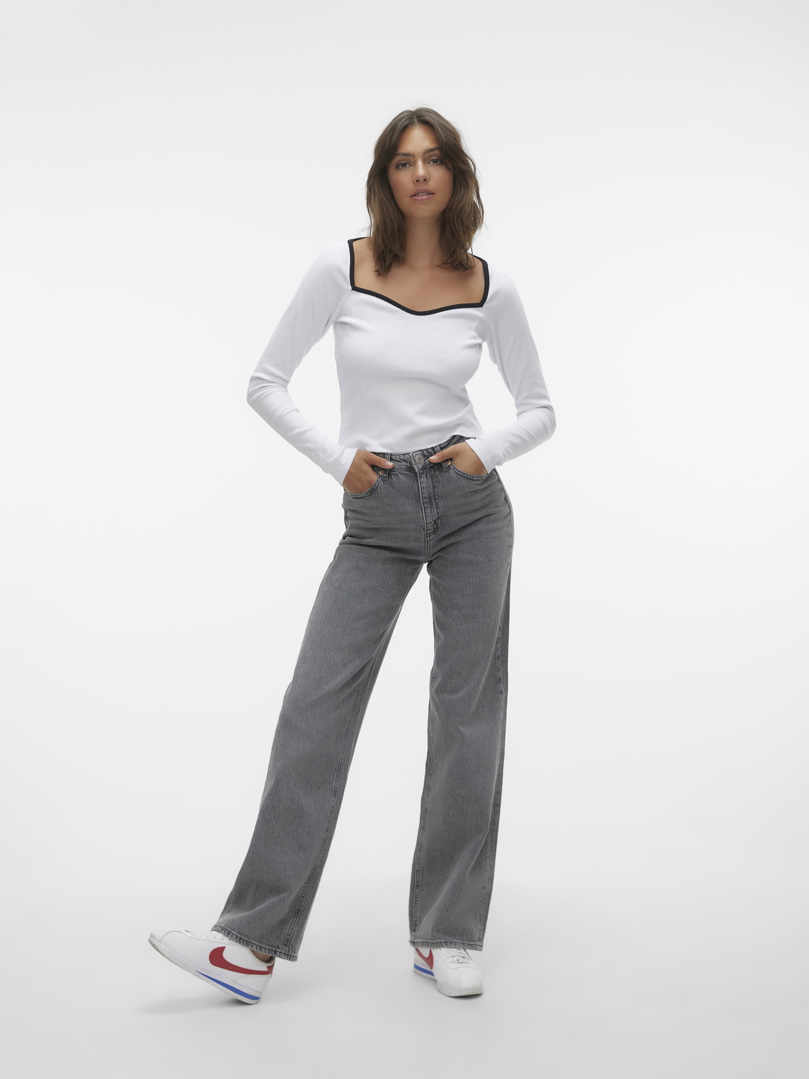 VMTESSA HR WIDE JEANS RA206 GA NOOS, Medium Grey Denim #1