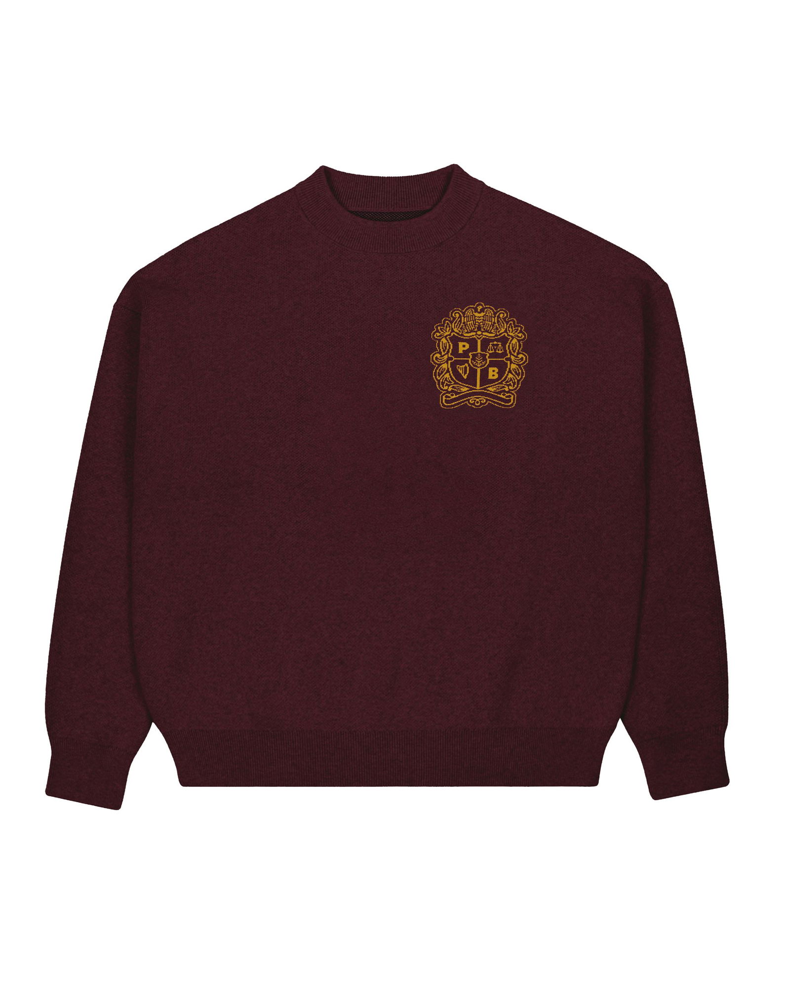 Prohibited |  Prohibited Sweater Emblem Knit | M | bordeaux
