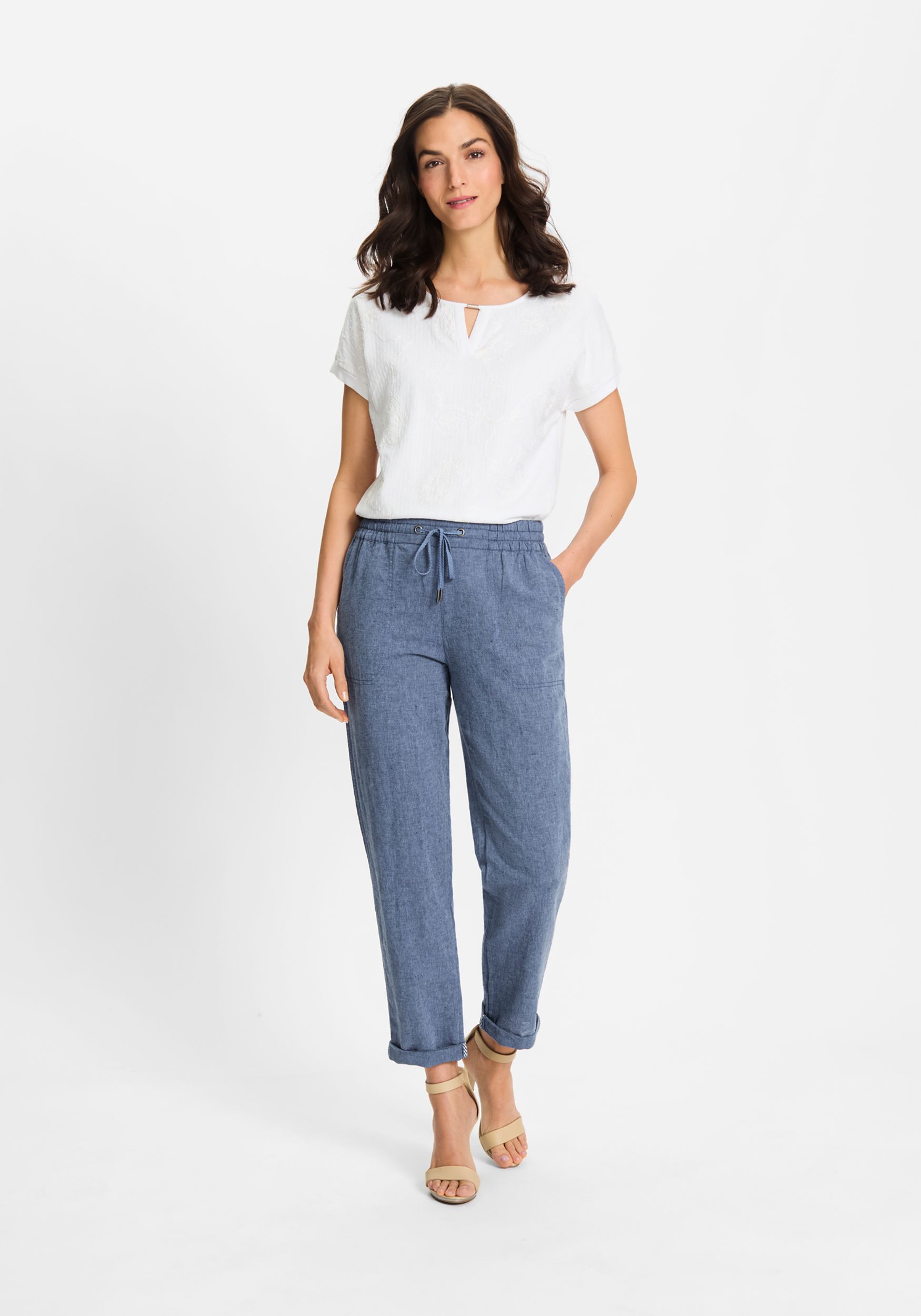 Olsen |  Olsen Schmale Hose  | 46 | blau