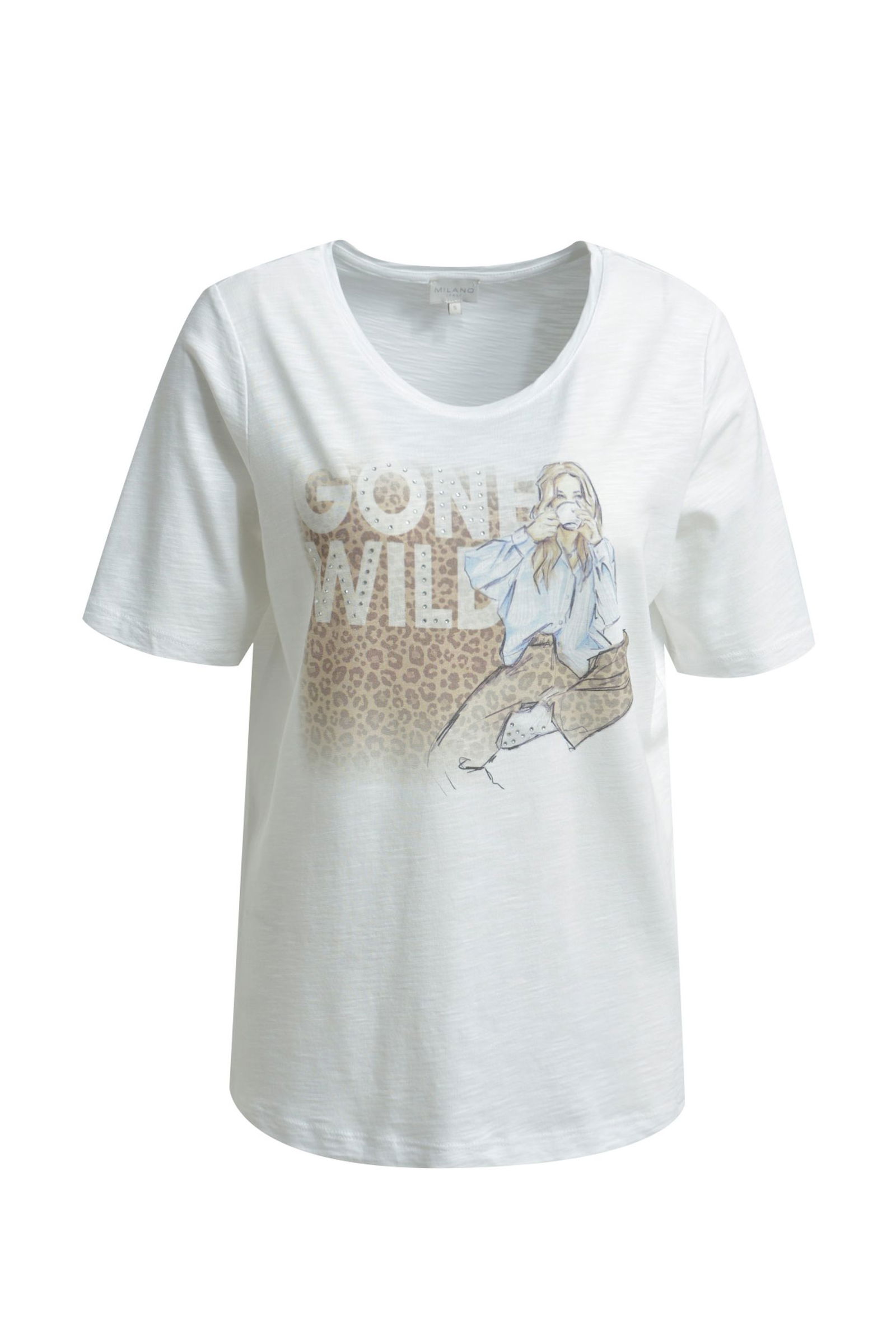  | roundneck t-shirt w/ AW 1/4 sleeve | M | offwhite