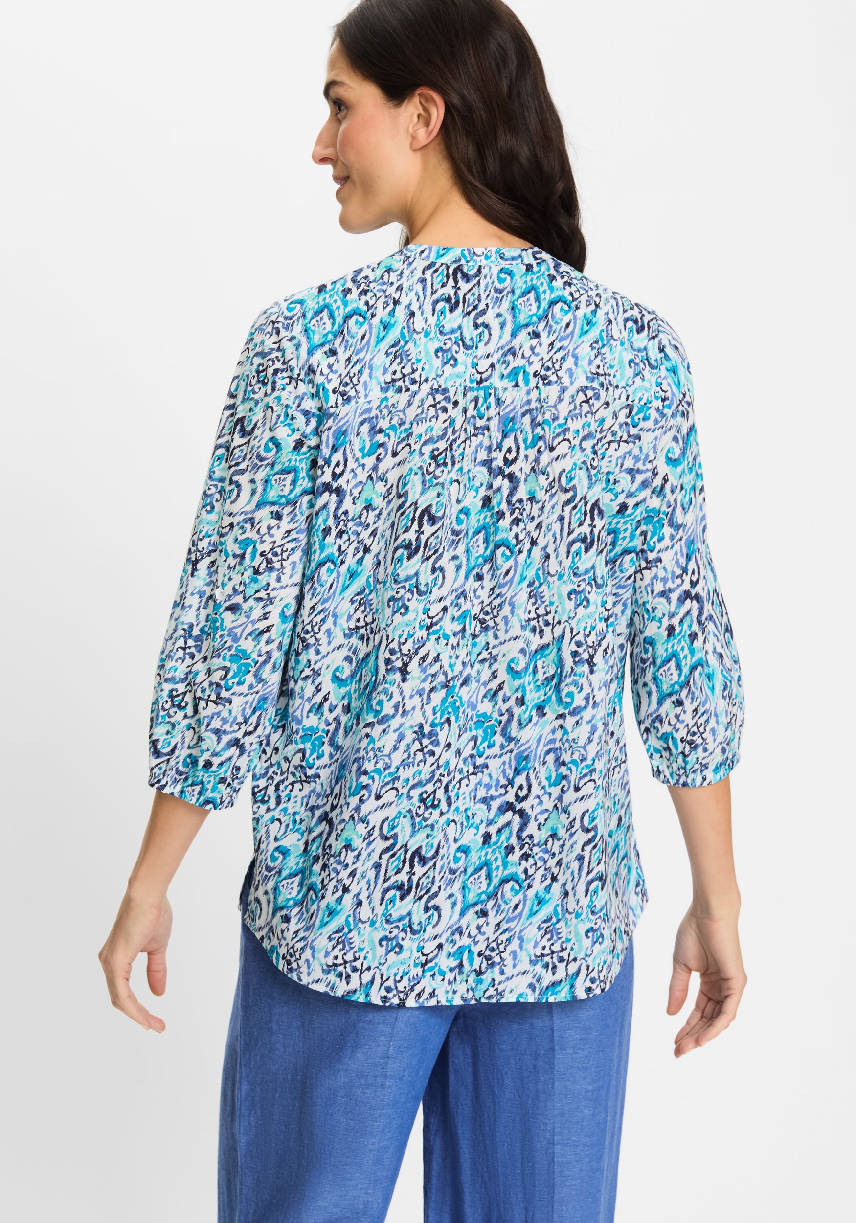 Olsen |  Olsen Druckbluse  | 46 | aruba blue