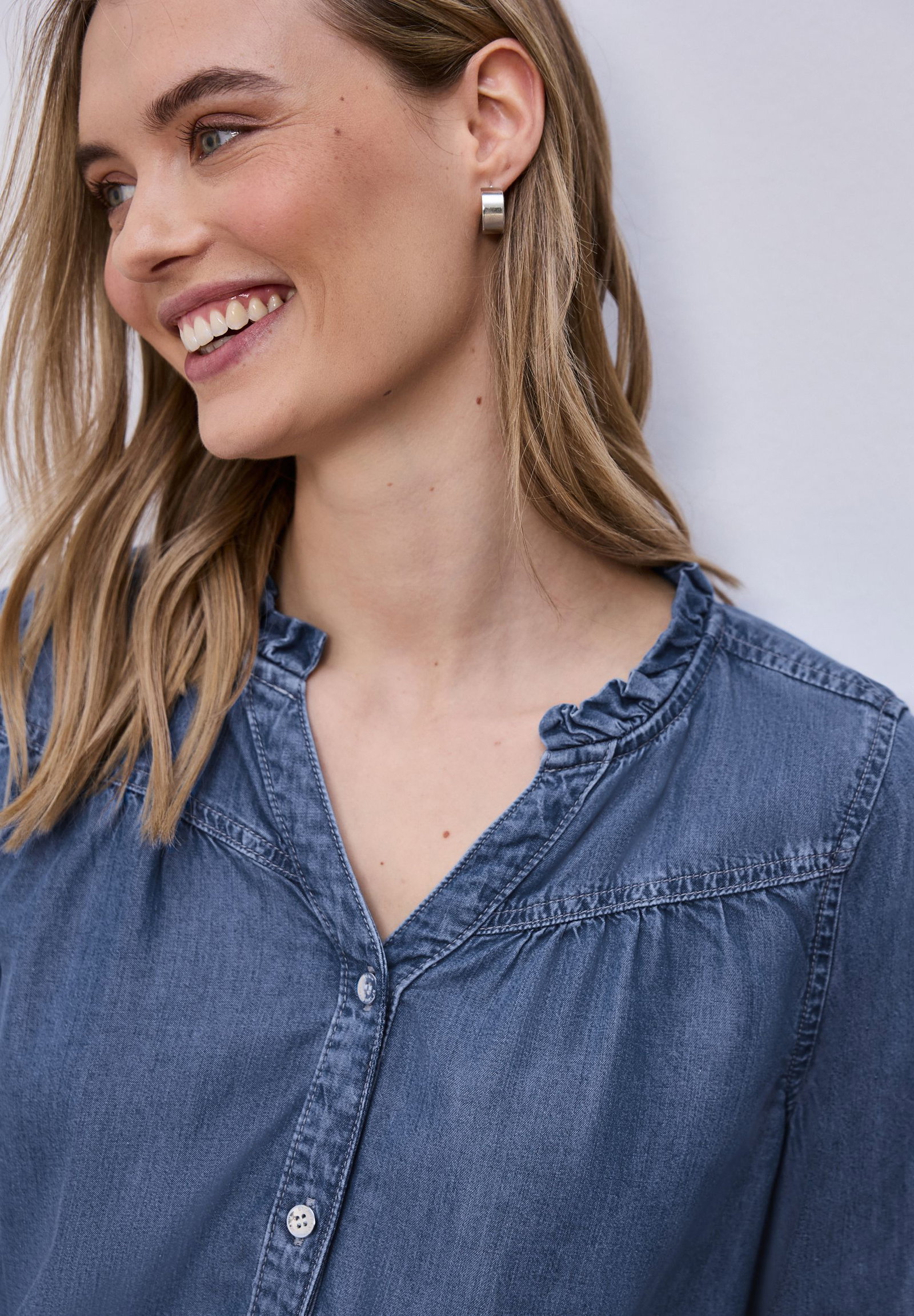 041fd5ccf9176054d016708ea38a377c Street One | 3/4-Arm Bluse mit Rüschendetails | 36 | 4565_17891