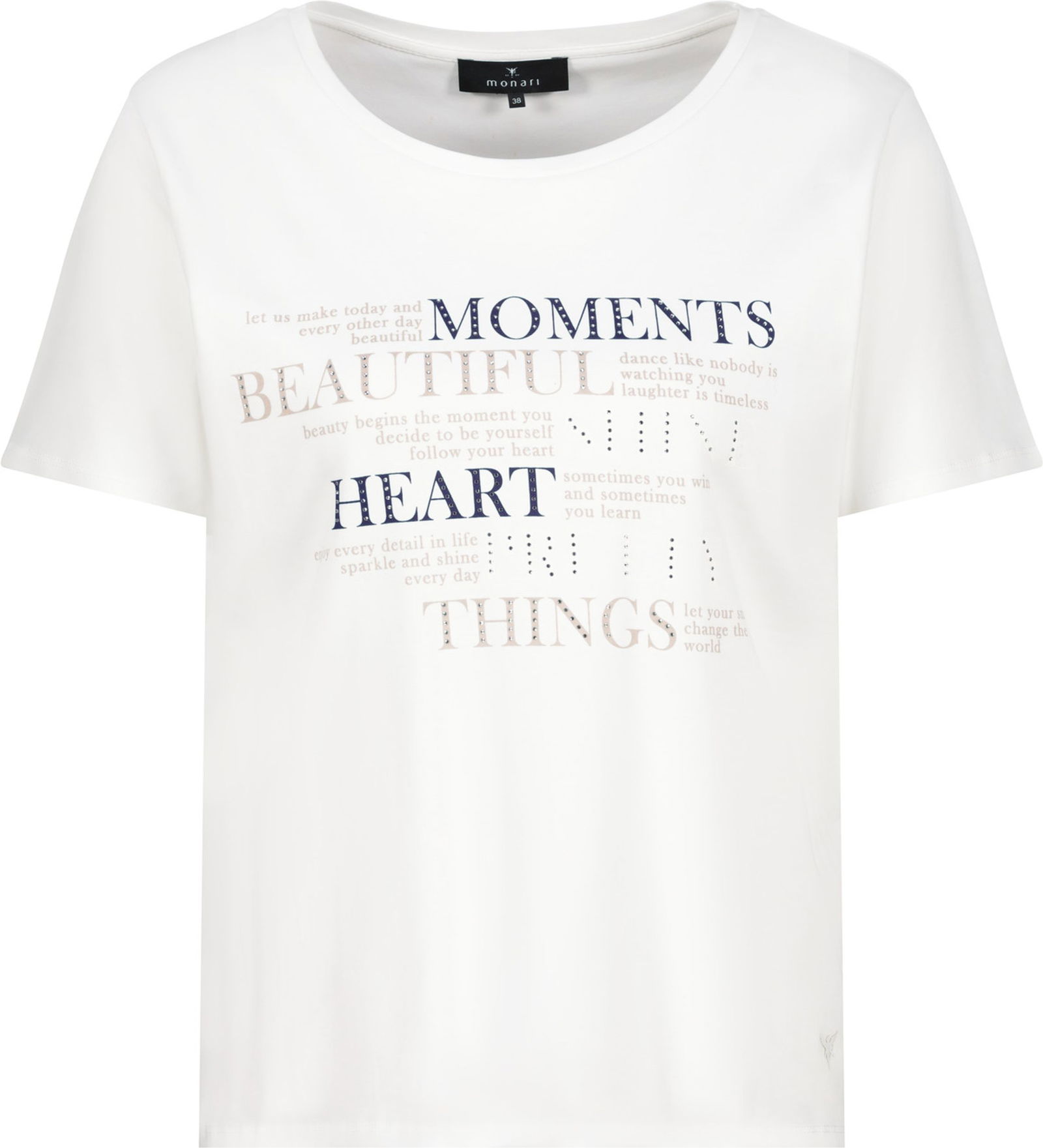 Monari |  T-Shirt, creamy beige | 40 | off-white