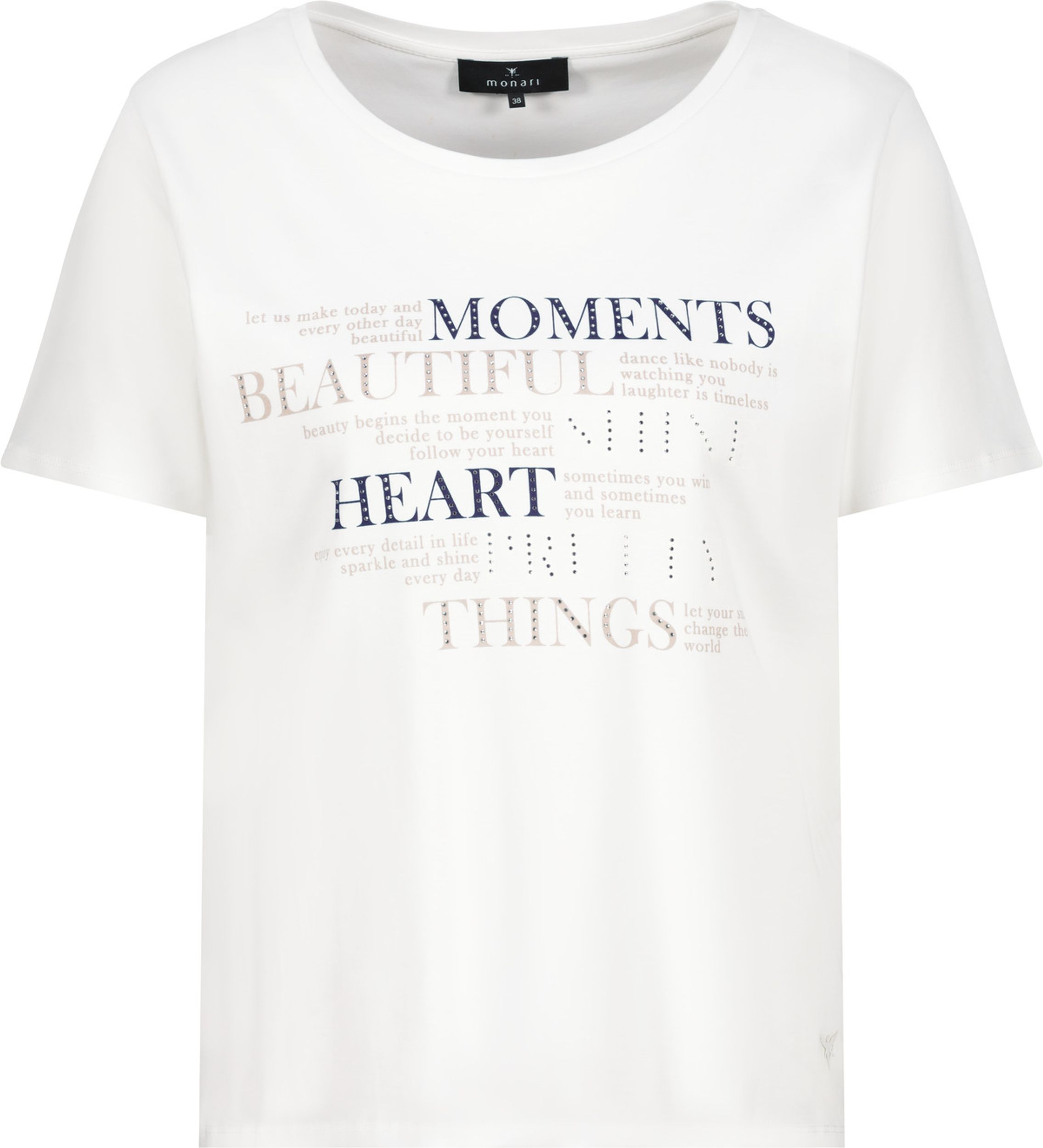 Monari |  T-Shirt, creamy beige | 40 | off-white