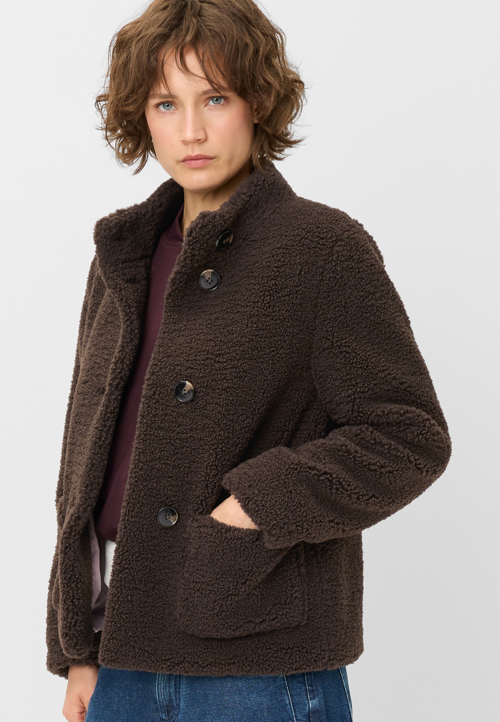 JACKE WEBPELZ, DUNKELBRAUN #3