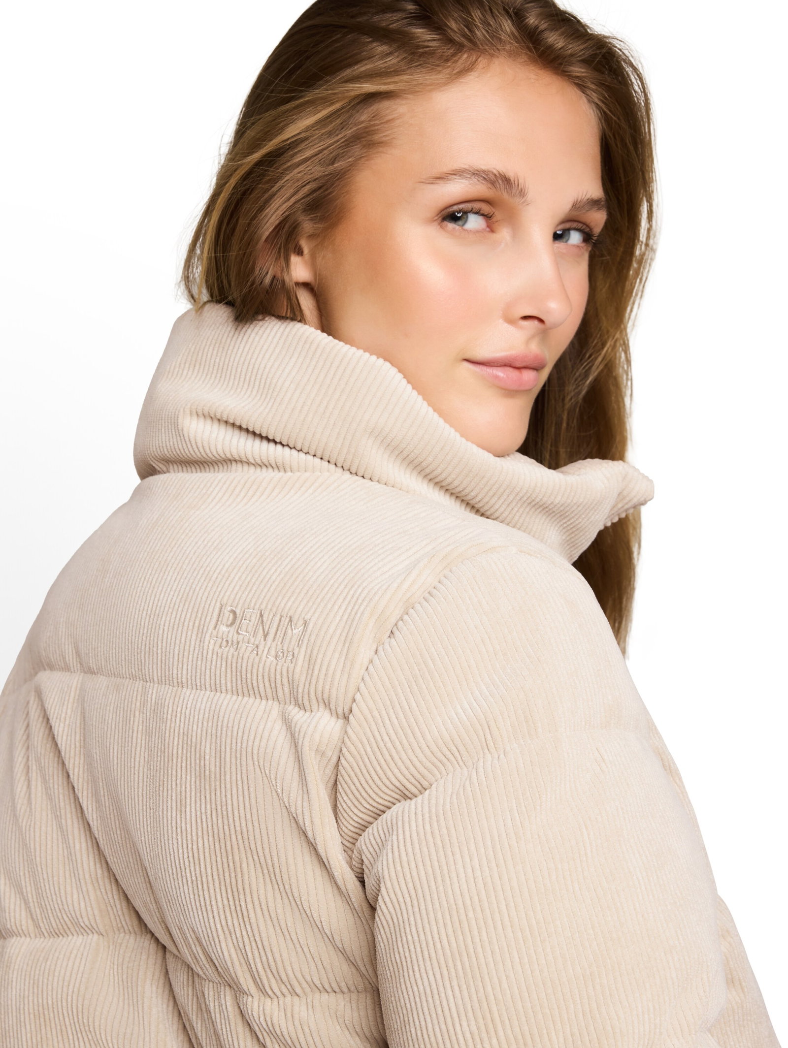 corduroy puffer jacket, Cashew Beige #8