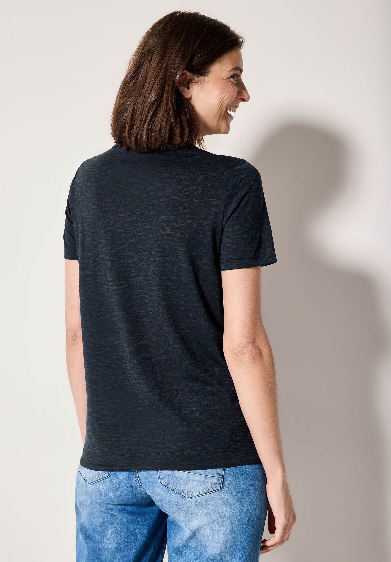  |  Ausbrenner-Shirt mit Wording | XL | universal blue