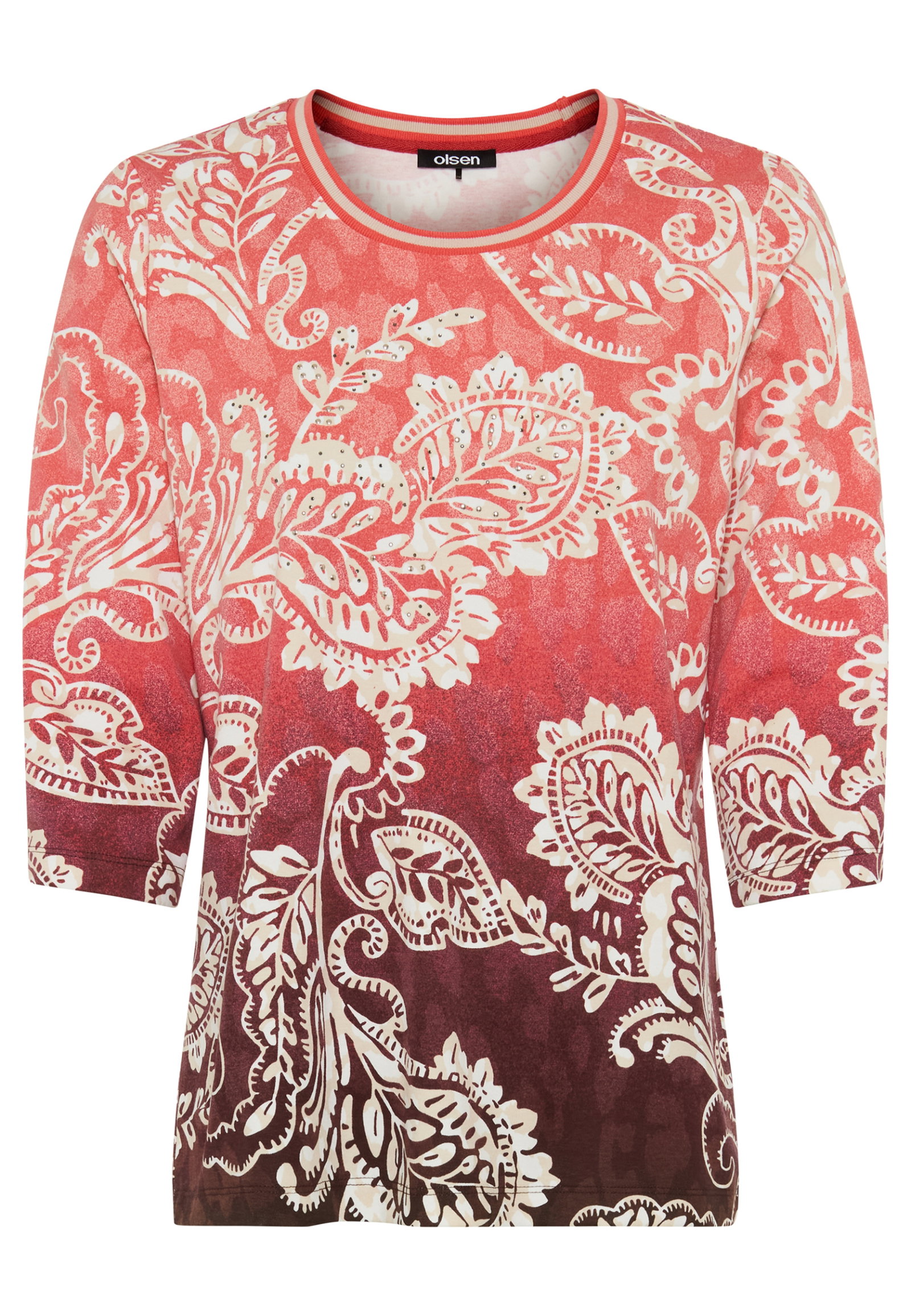 T-Shirt Long Sleeves, Sienna Red #1