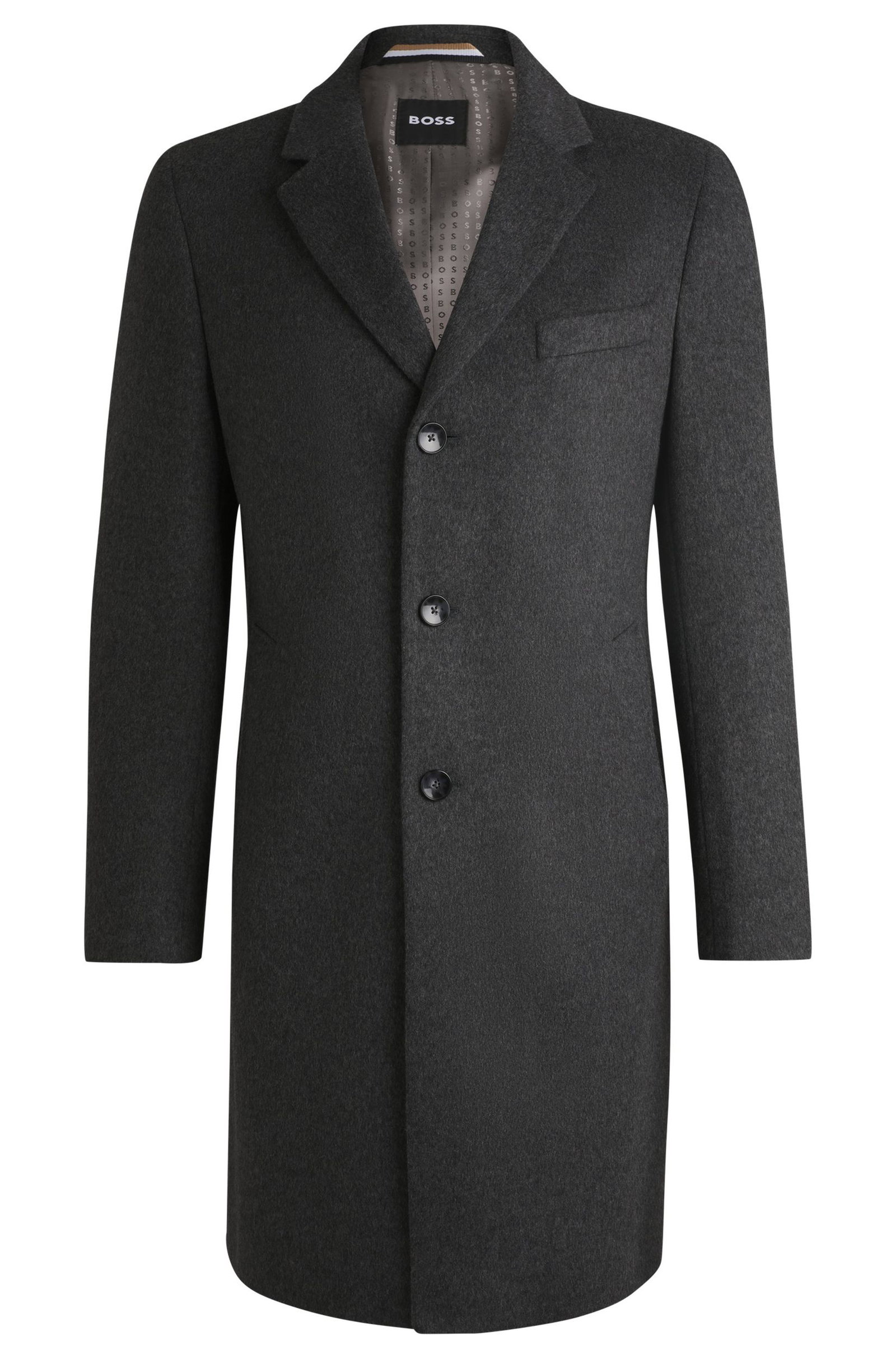e942c1d55ae4a4f51bbeab5c87e49dbf BOSS Black | BOSS Black Wollmantel | 54 | grey