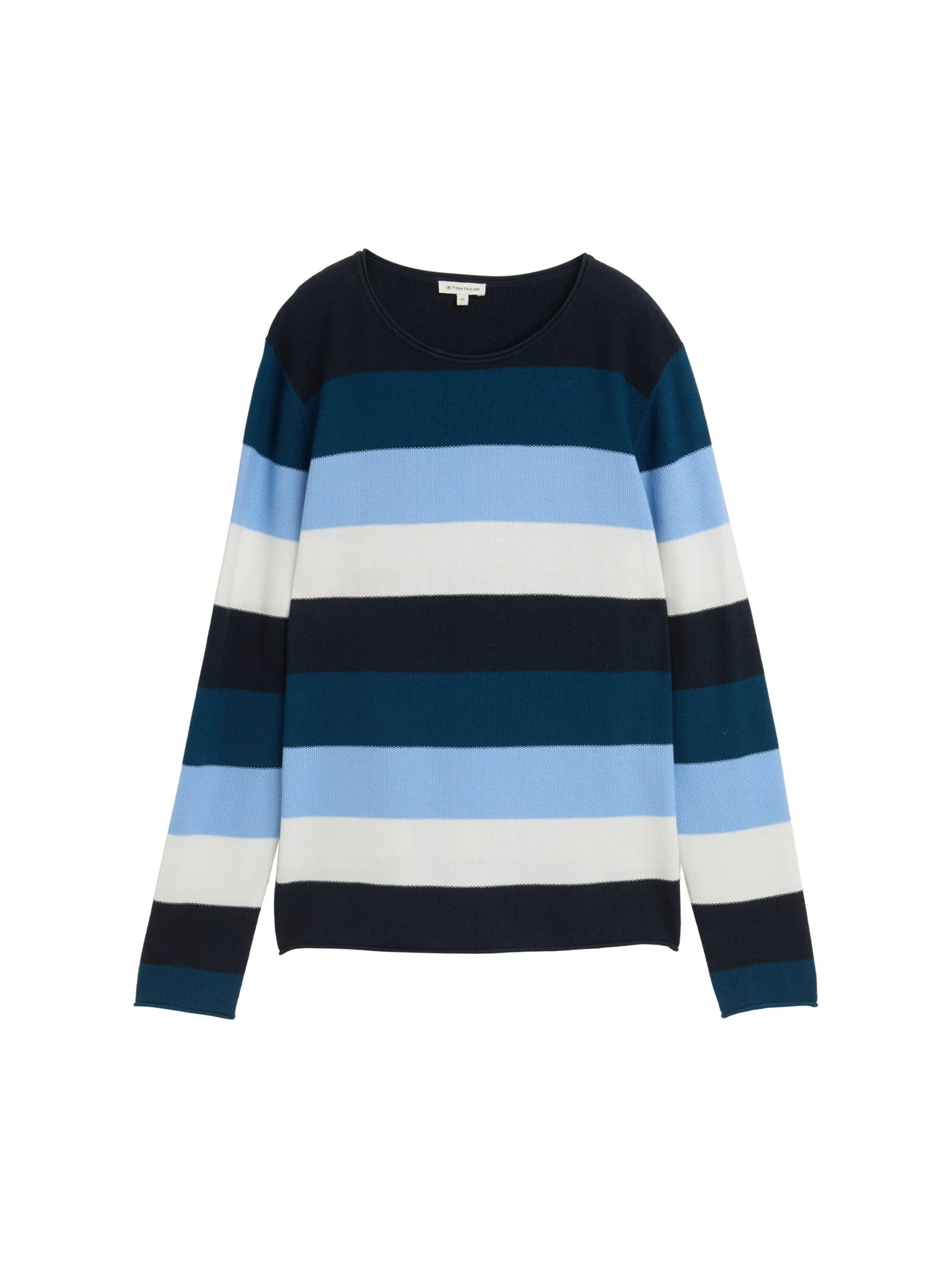big teal knit stripe