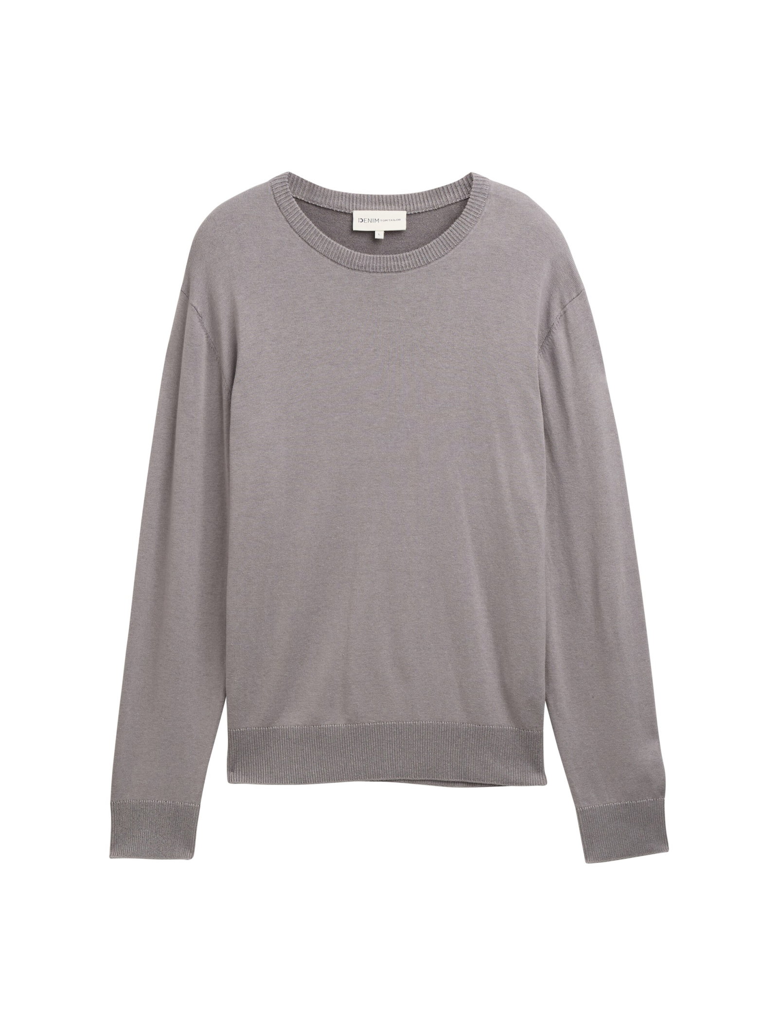 basic plaited crewneck knit, night black plated design #1