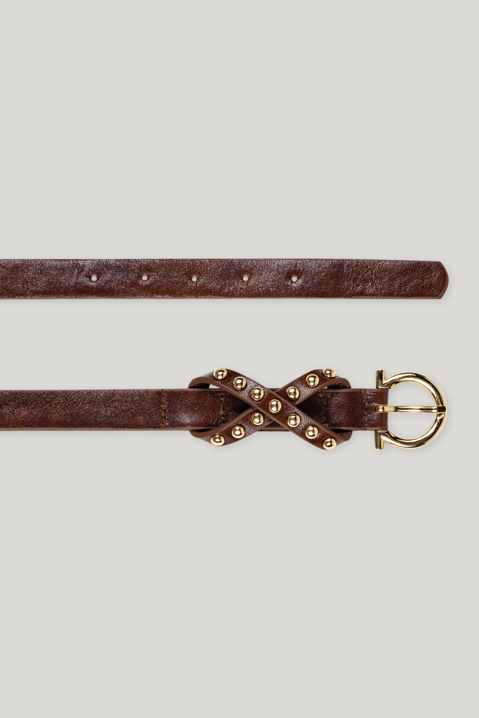  |  Gürtel mit Nieten-Details, brown | 38 | 1952_6689