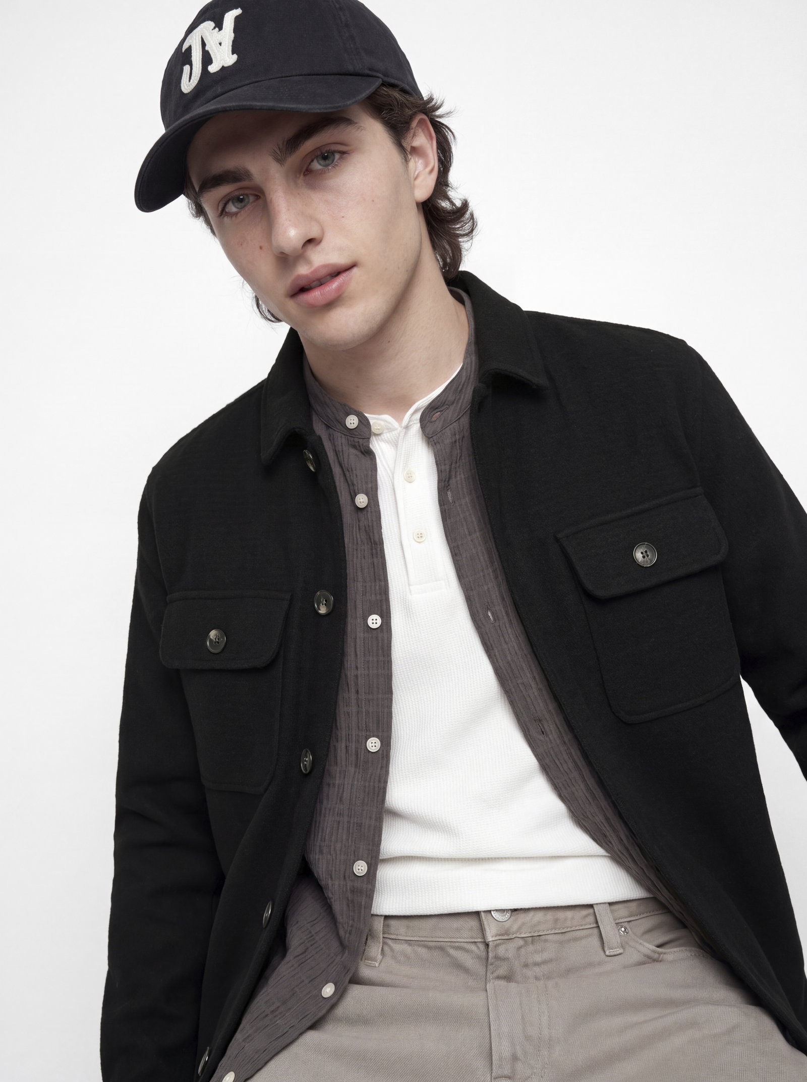JJEREGENT STRUCTURE OVERSHIRT LS SN, Black #4