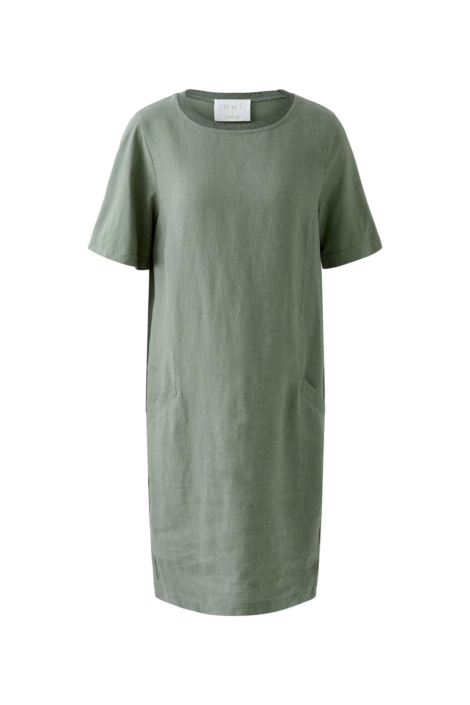 Oui |  Oui Kleid aus Leinen | 44 | shaded moss