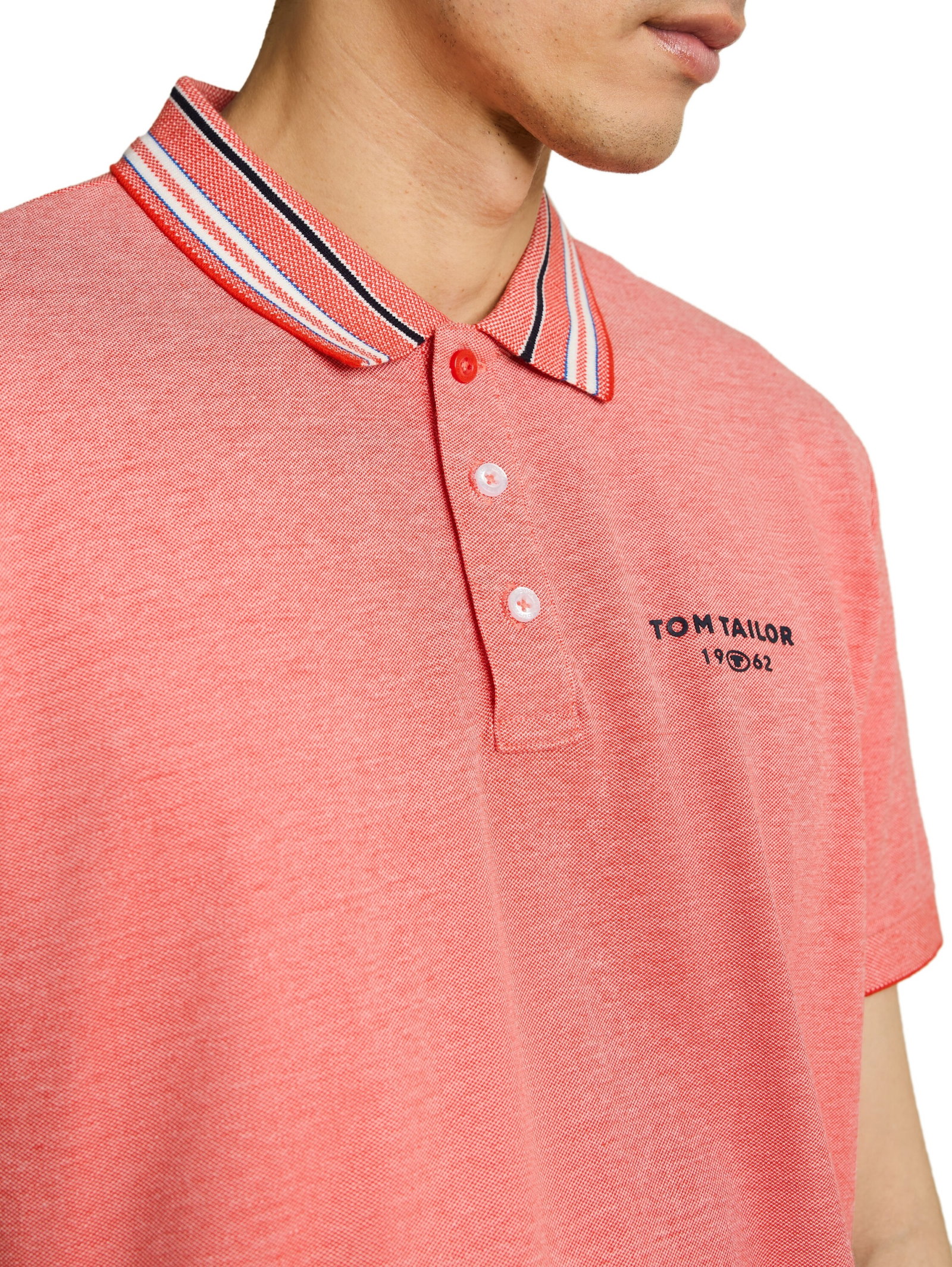 contrast polo, orange red #5