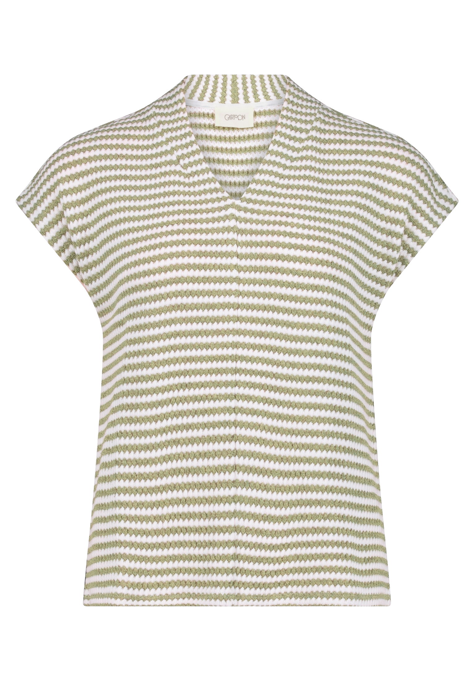 Shirt Kurz 1/2 Arm, Cream/Khaki #1