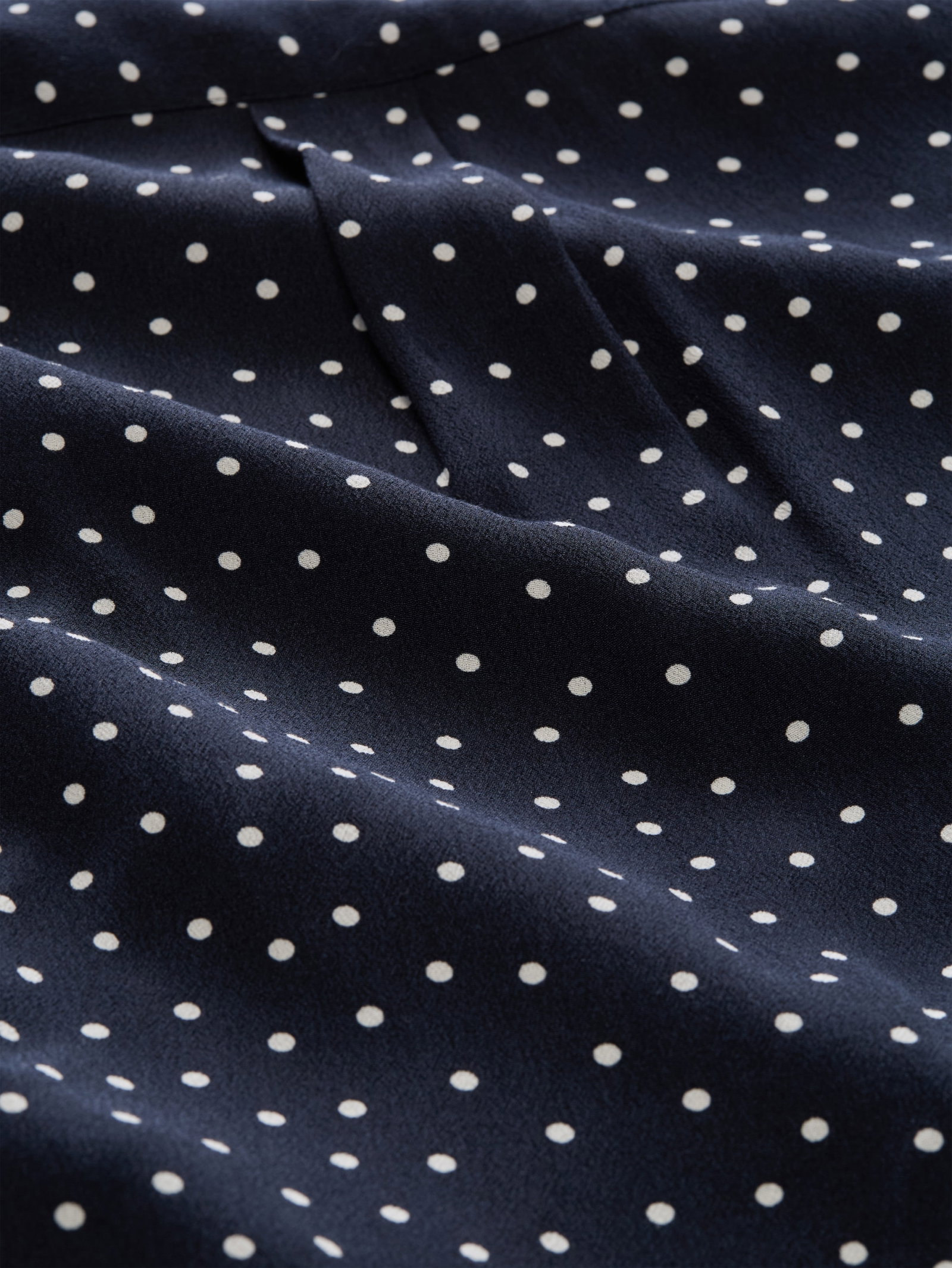 blouse easy longsleeves shape, navy white small dot design #2