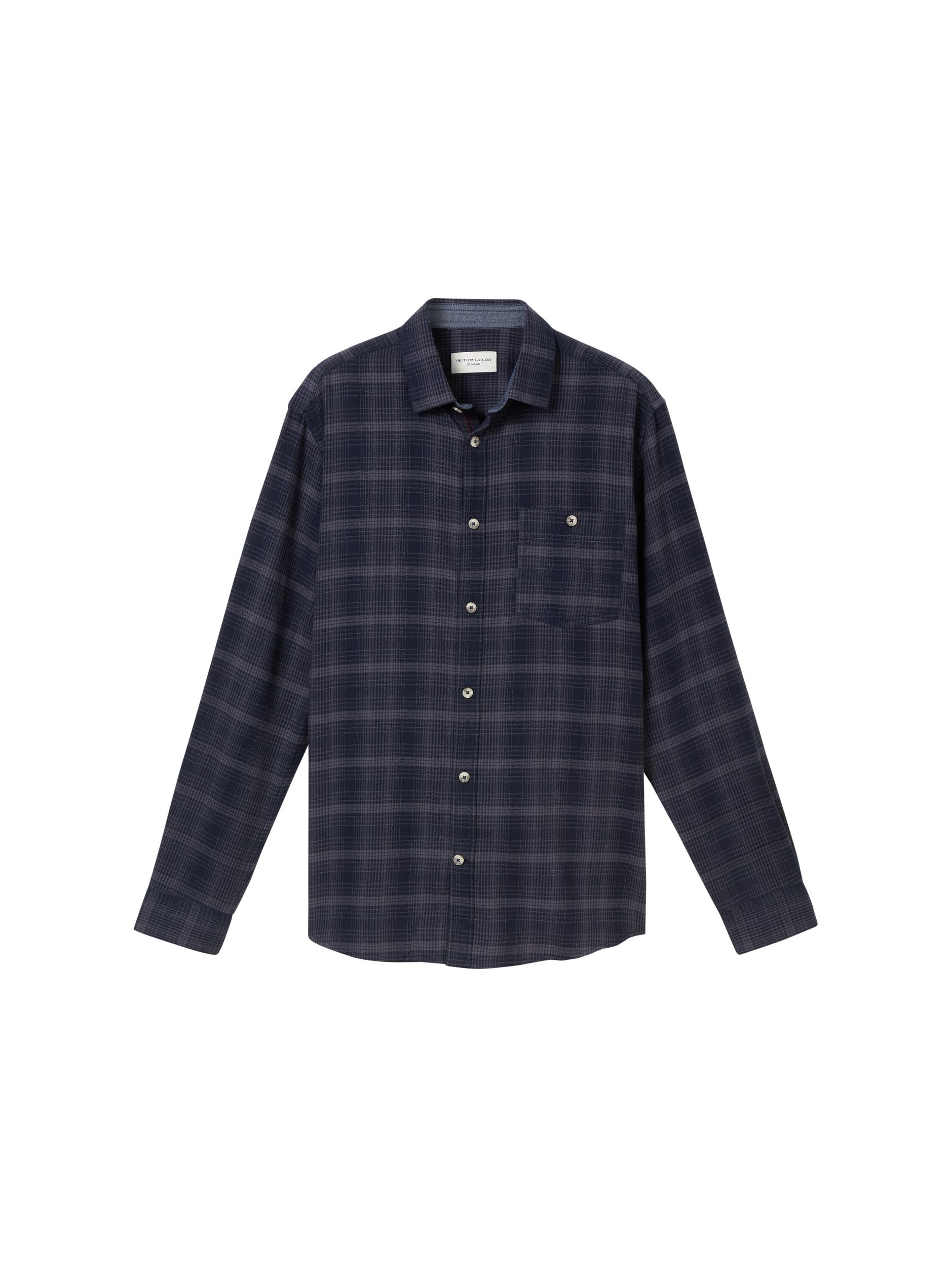 Tom Tailor |  Tom Tailor Hemd Regular Fit  | M | navy tonal check