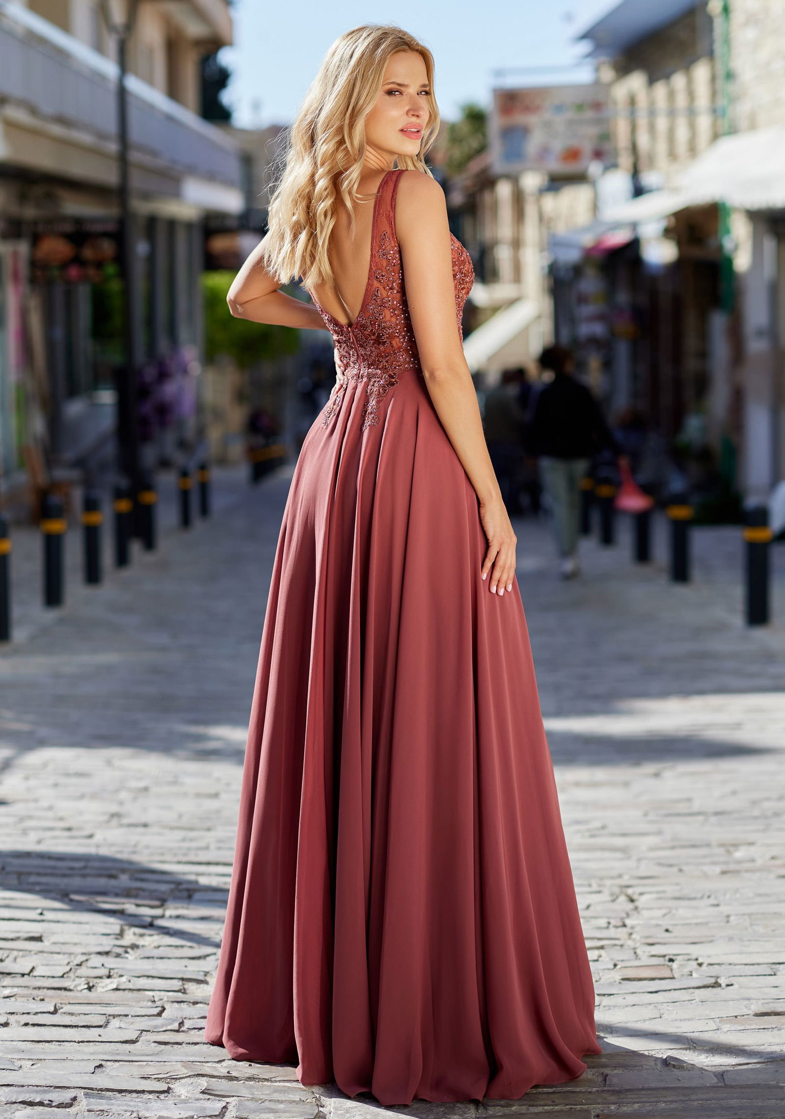 Christian Koehlert Chiffon Abendkleid