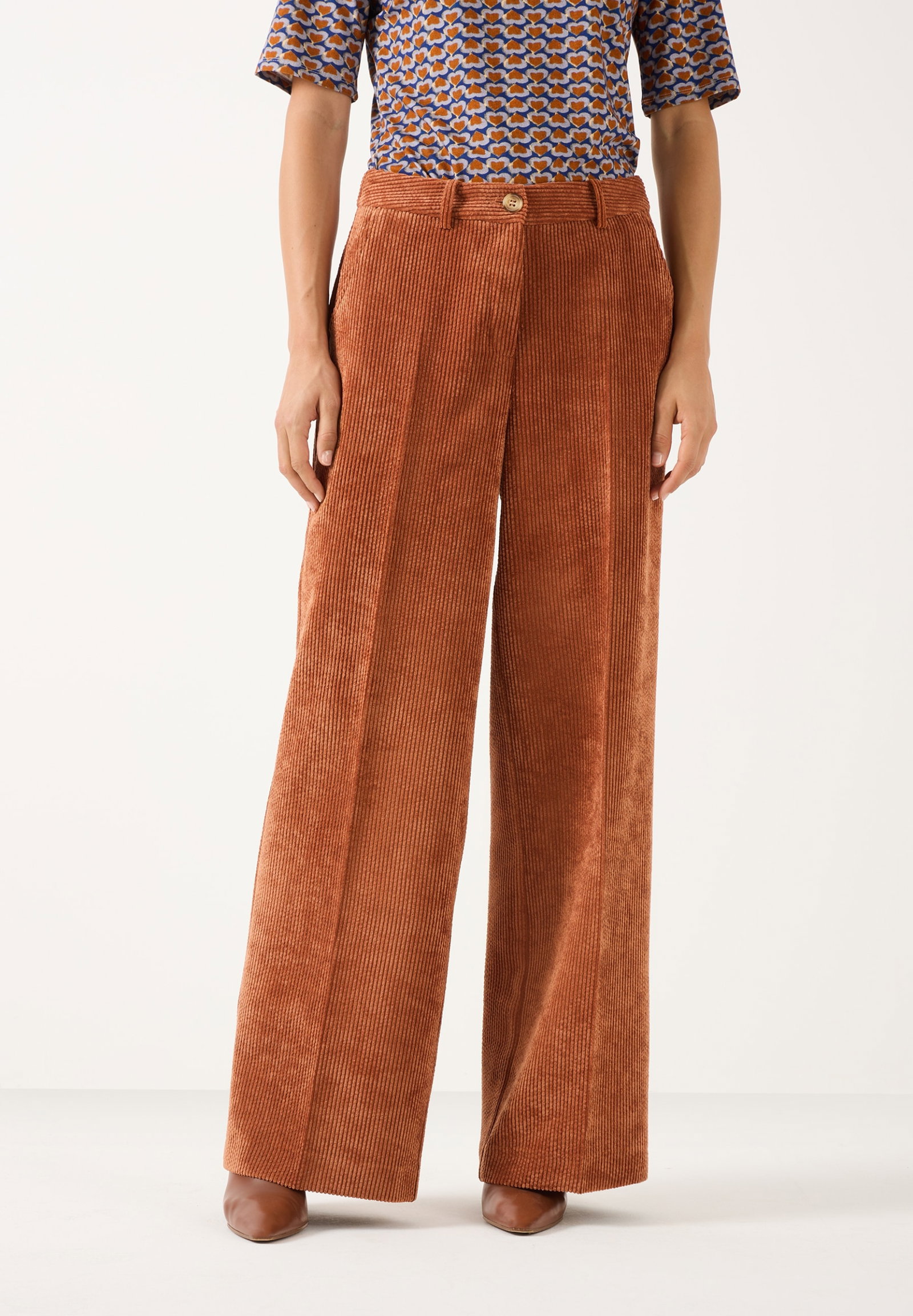 Soft Corduroy Wide Leg Pants, cinnamon #3