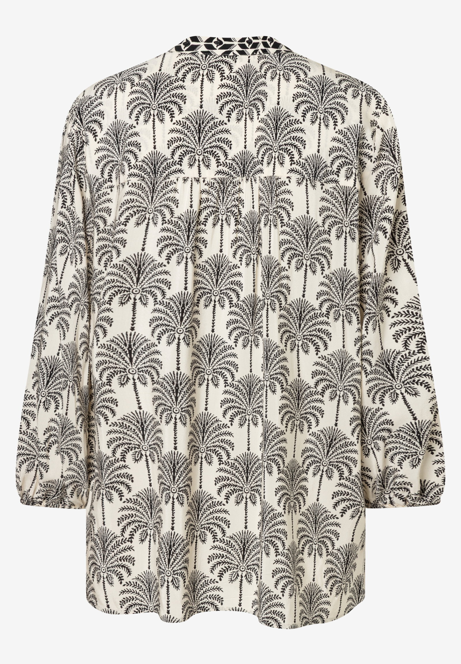 Viscose Print Tunic Blouse, twotone palm print #2