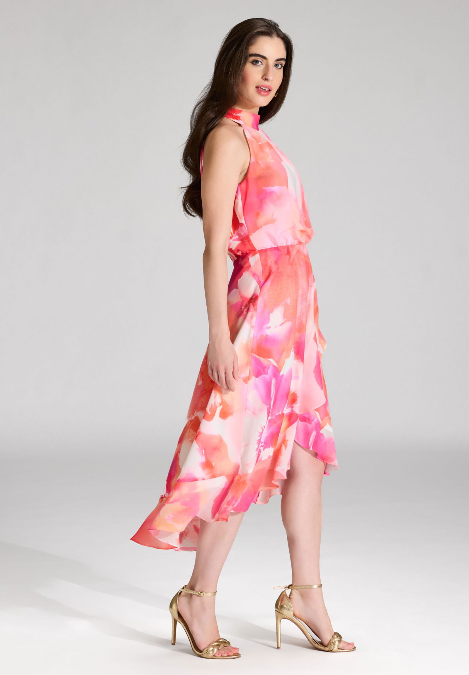 SWING |  SWING Langes Kleid  | 36 | hibiskus pink / multi