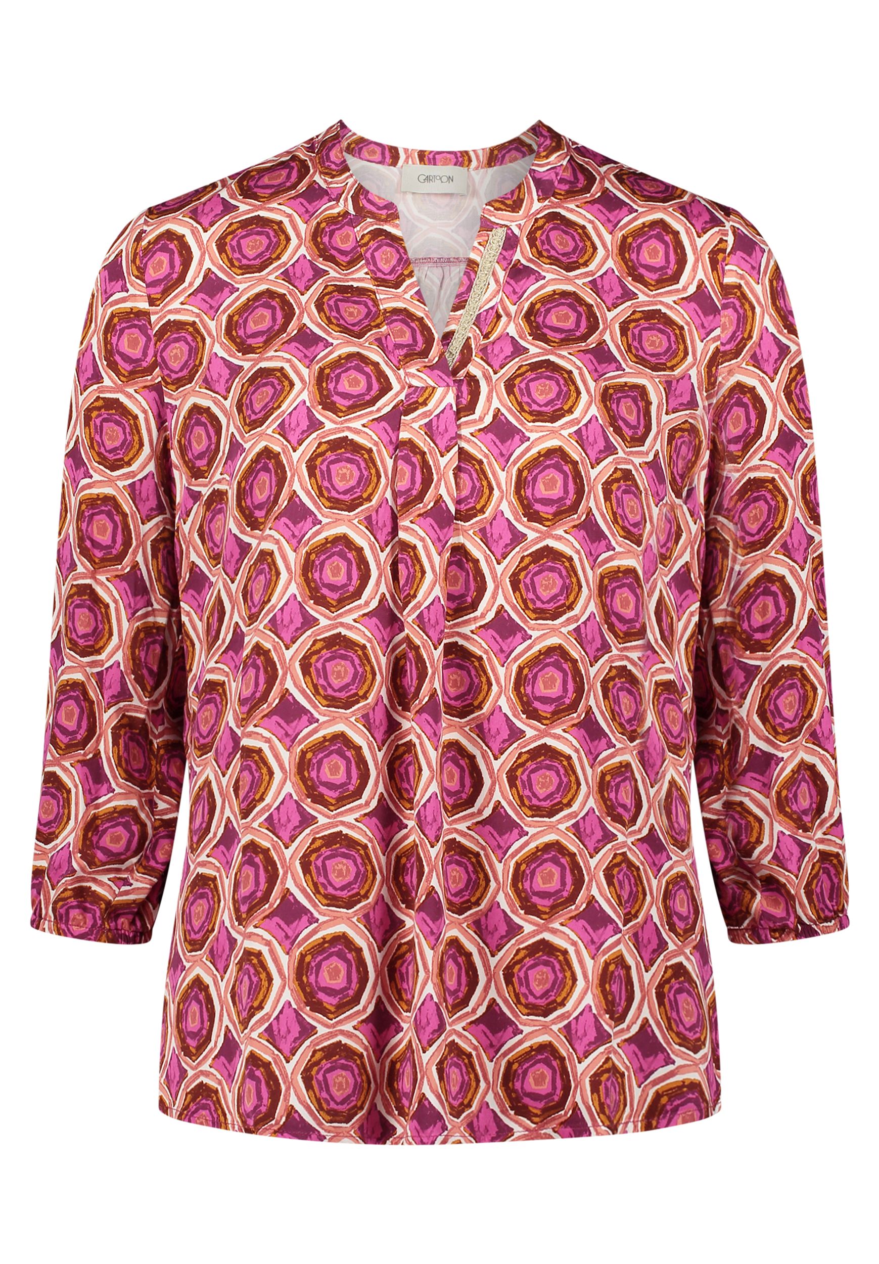 Cartoon |  Cartoon Druckbluse  | 38 | weiß/violett