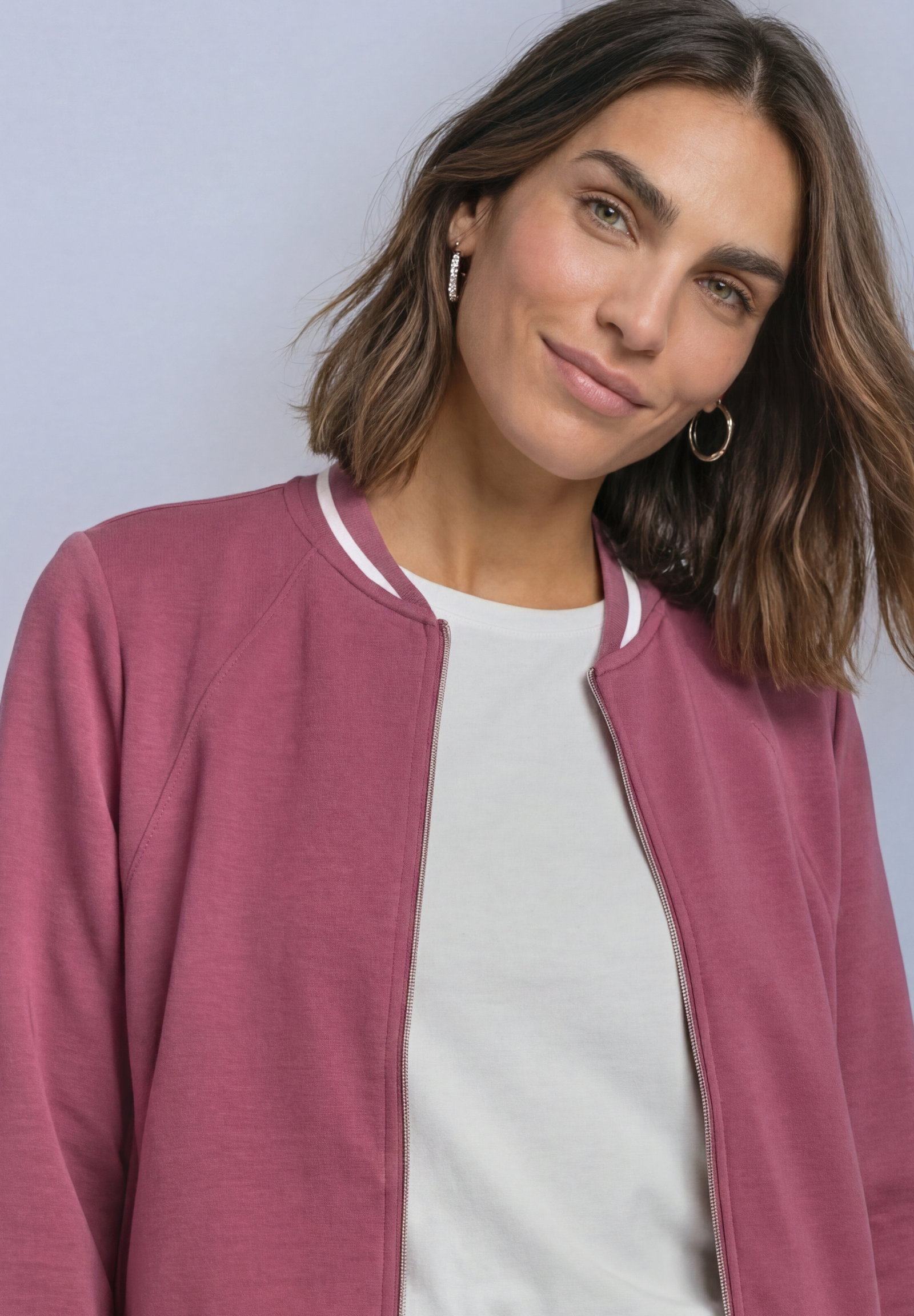 LTD QR silk look jacket w.kick, dark clouded blush #6