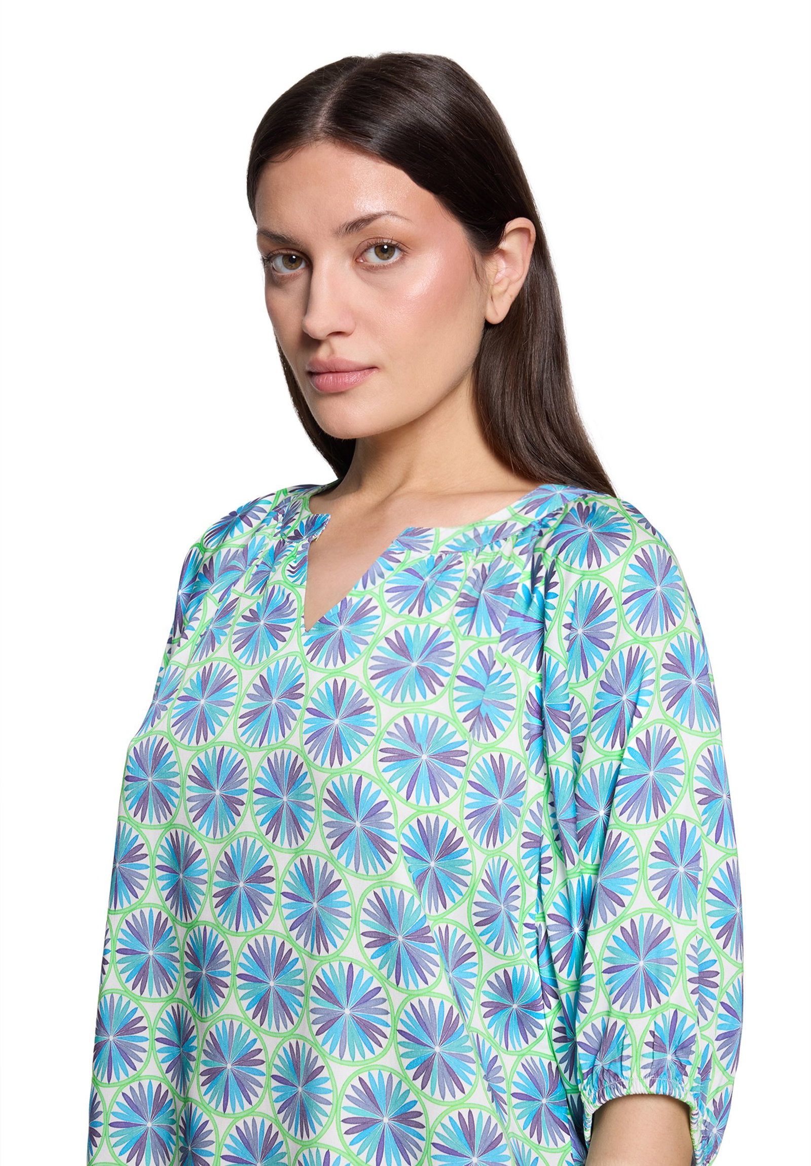 Cartoon |  Cartoon Druckbluse  | 46 | green/blue