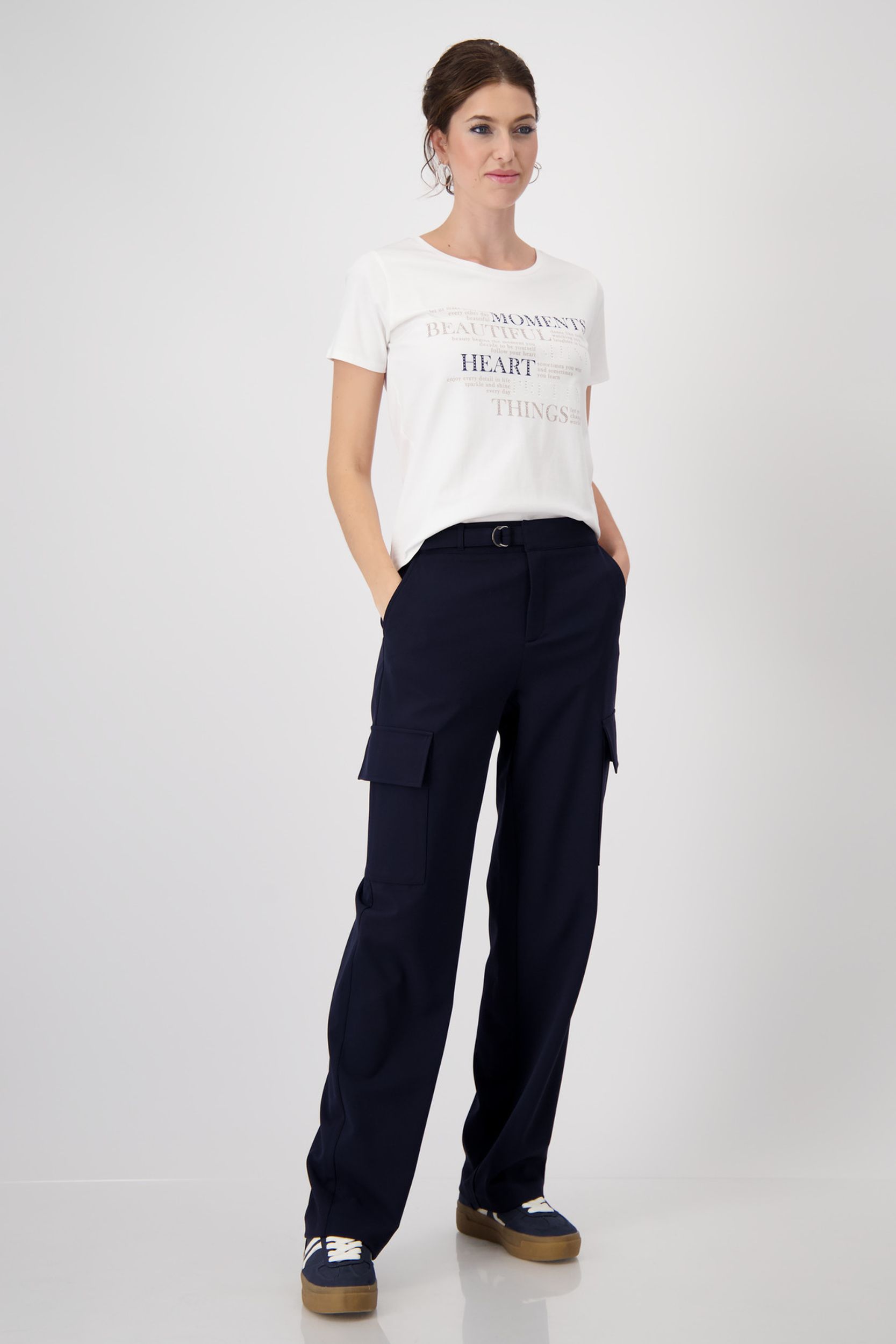 Monari |  T-Shirt, creamy beige | 40 | off-white