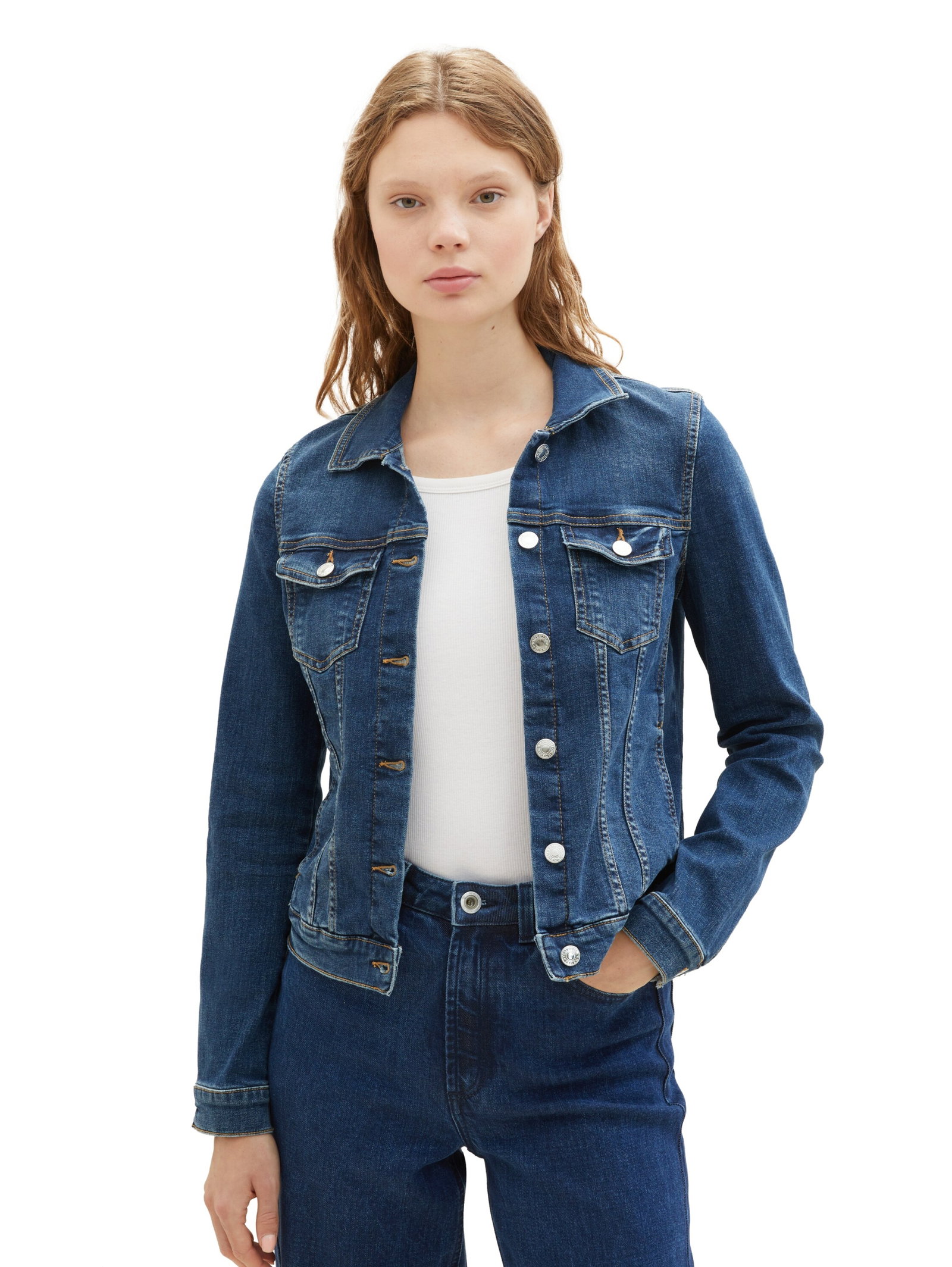 easy denim jacket, Used Mid Stone Blue Denim #7