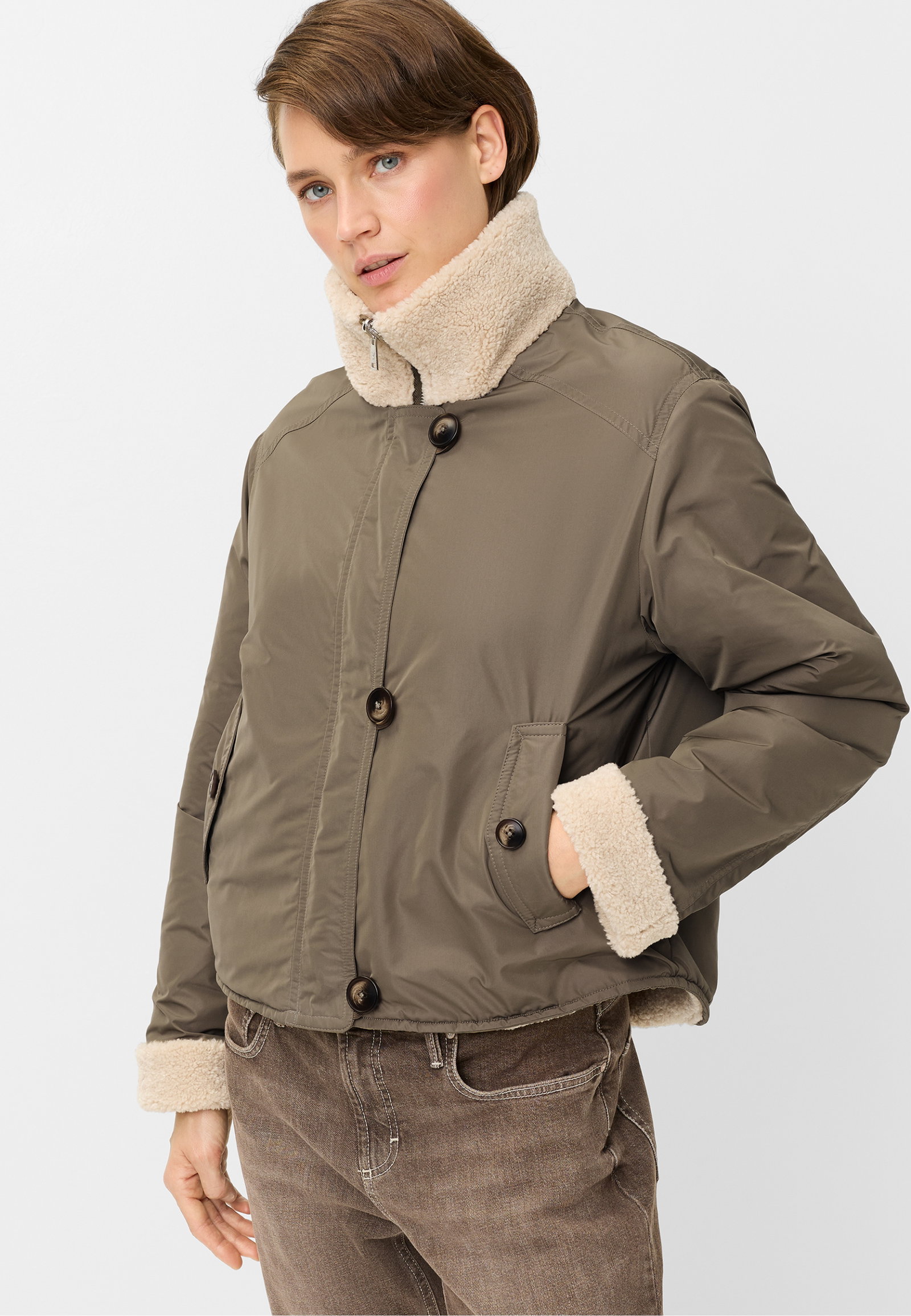 JACKE WEBPELZ, TAUPE #4