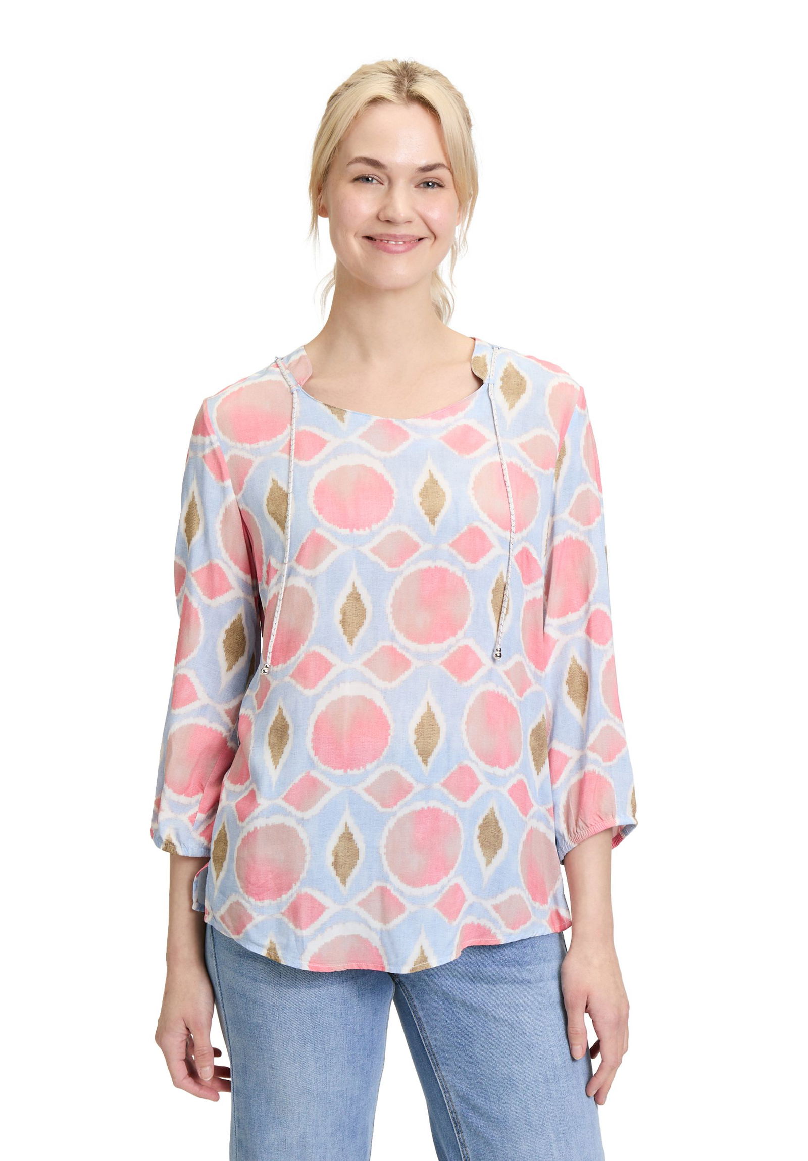 Cartoon |  Cartoon Druckbluse  | 40 | rosé/blue