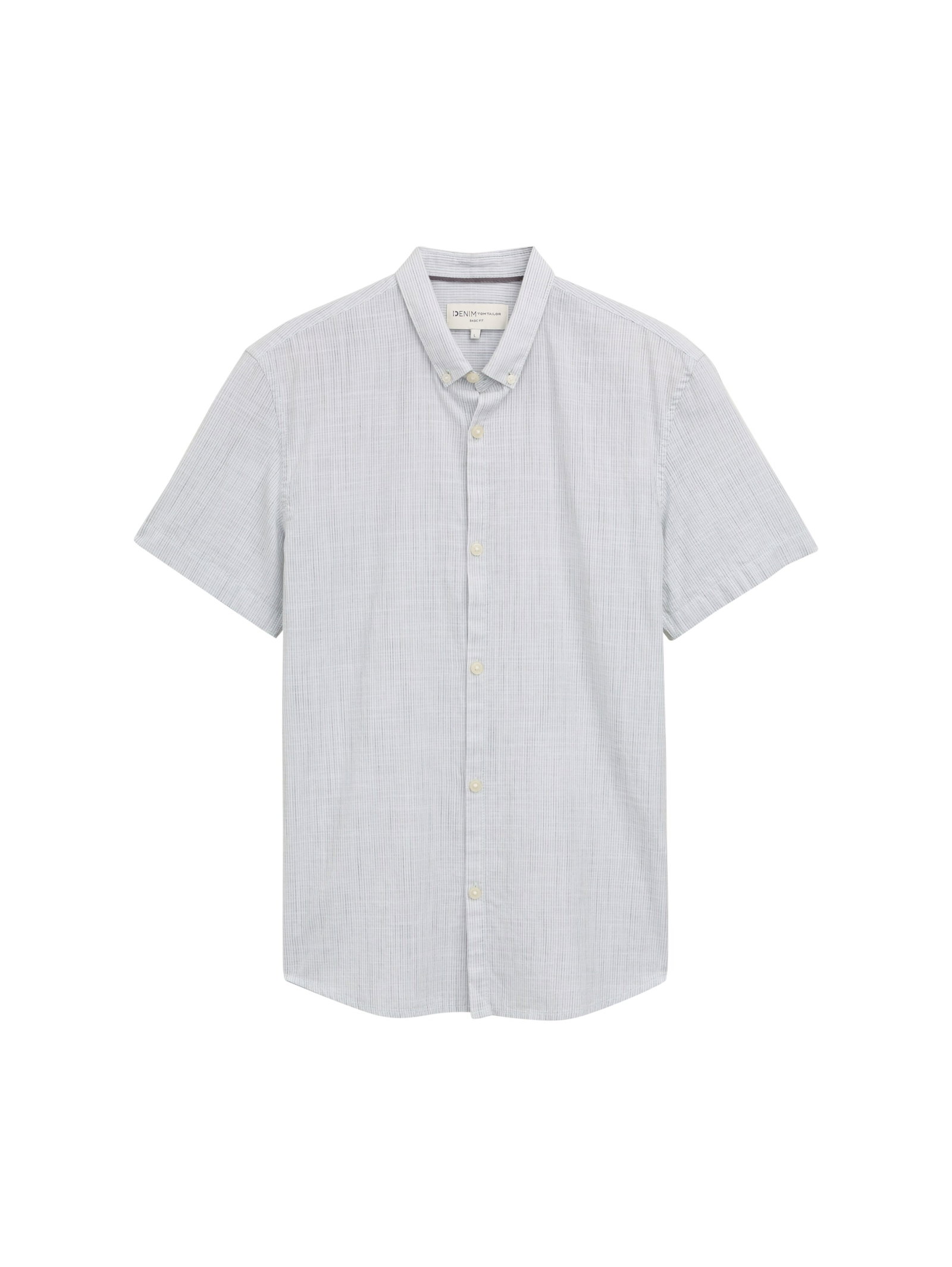 striped slubyarn shirt, green yellow stripe structure #1