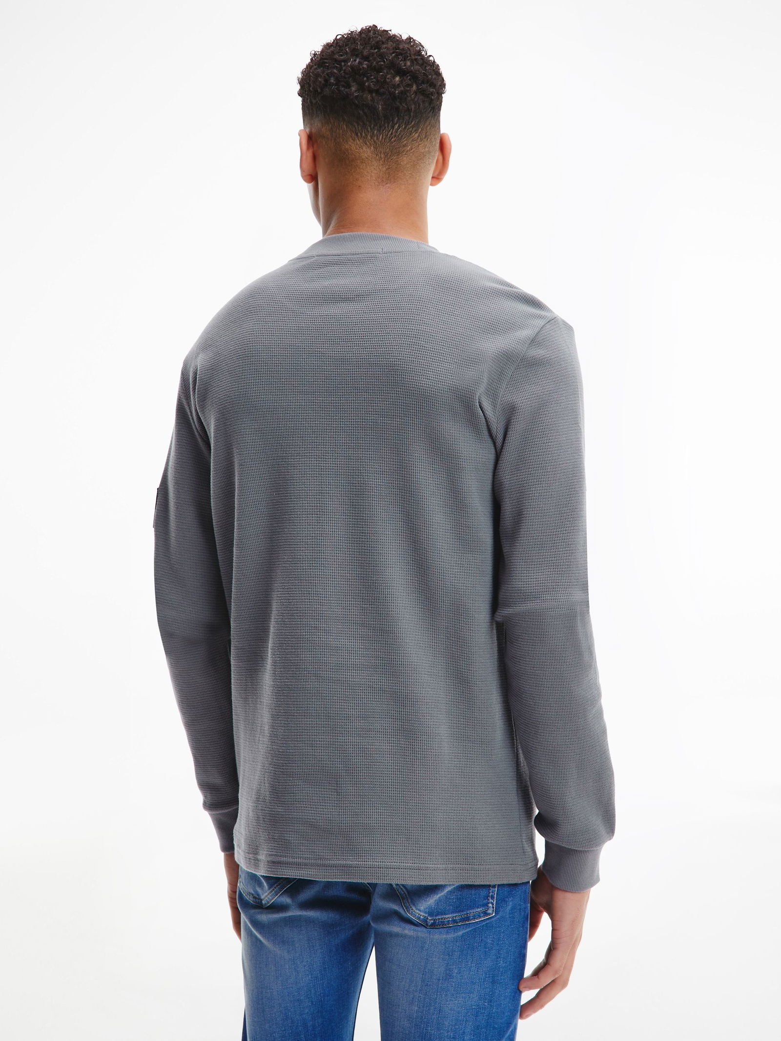 MONOGRAM BADGE WAFFLE LS TEE