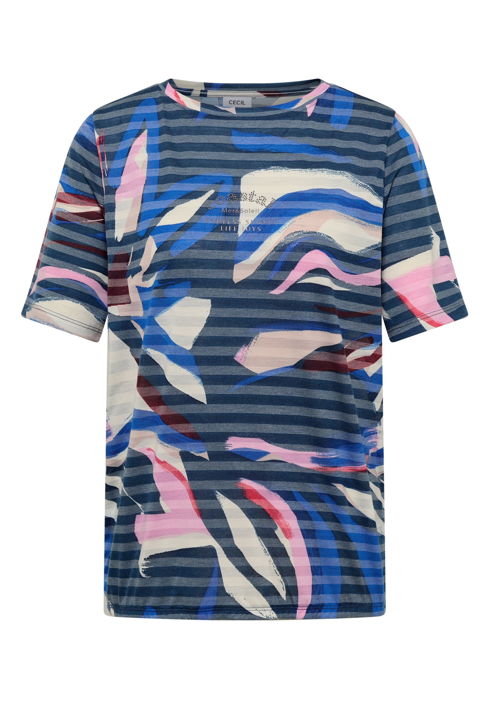 TOS Striped Burnout FP T-Shirt, universal blue #1