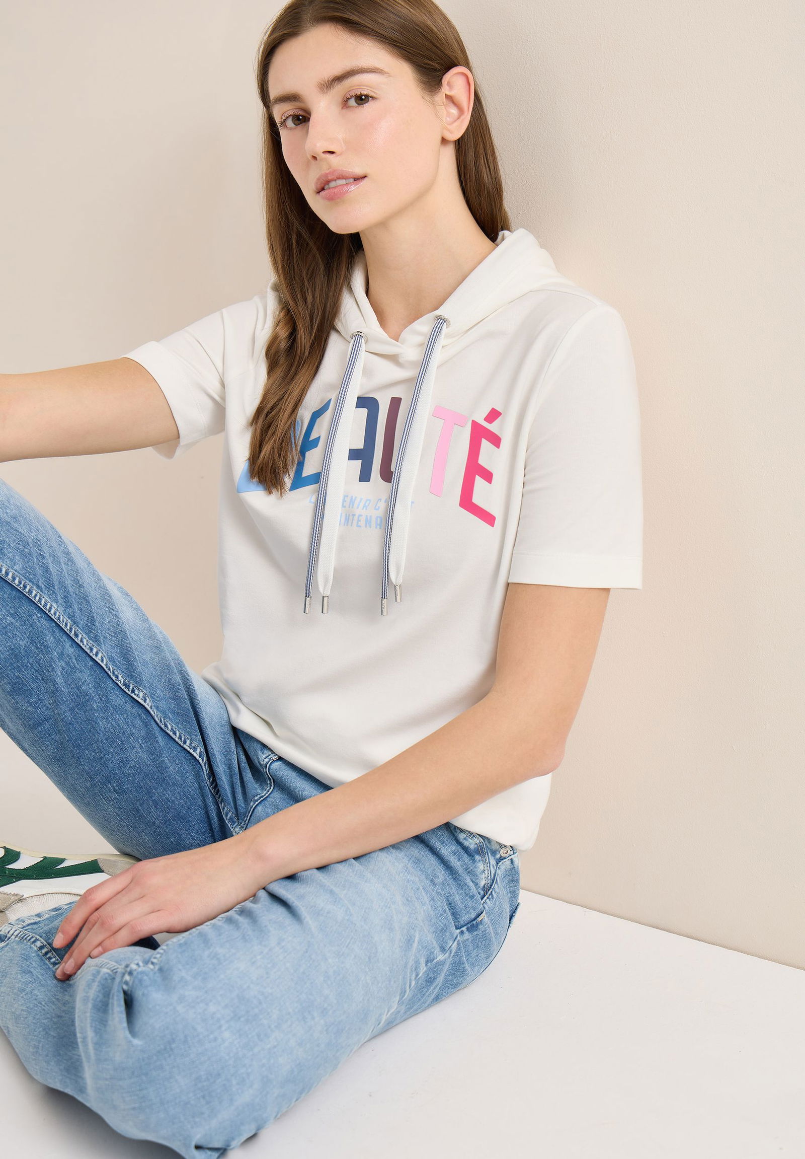 CECIL |  Hoodie Shirt | S | vanilla white