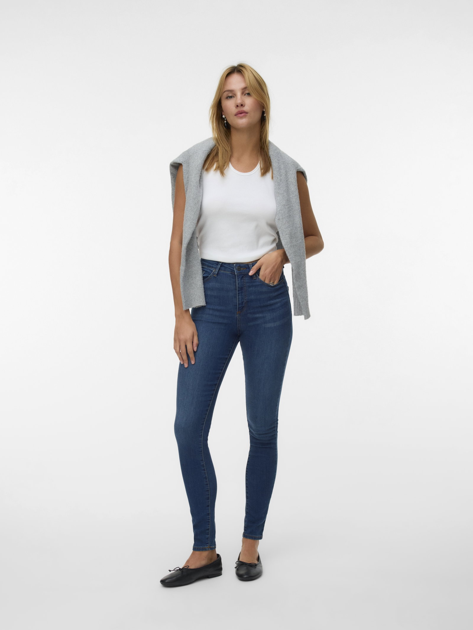 VMSOPHIA HW SKINNY JEANS MD BL NOOS, Medium Blue Denim #5