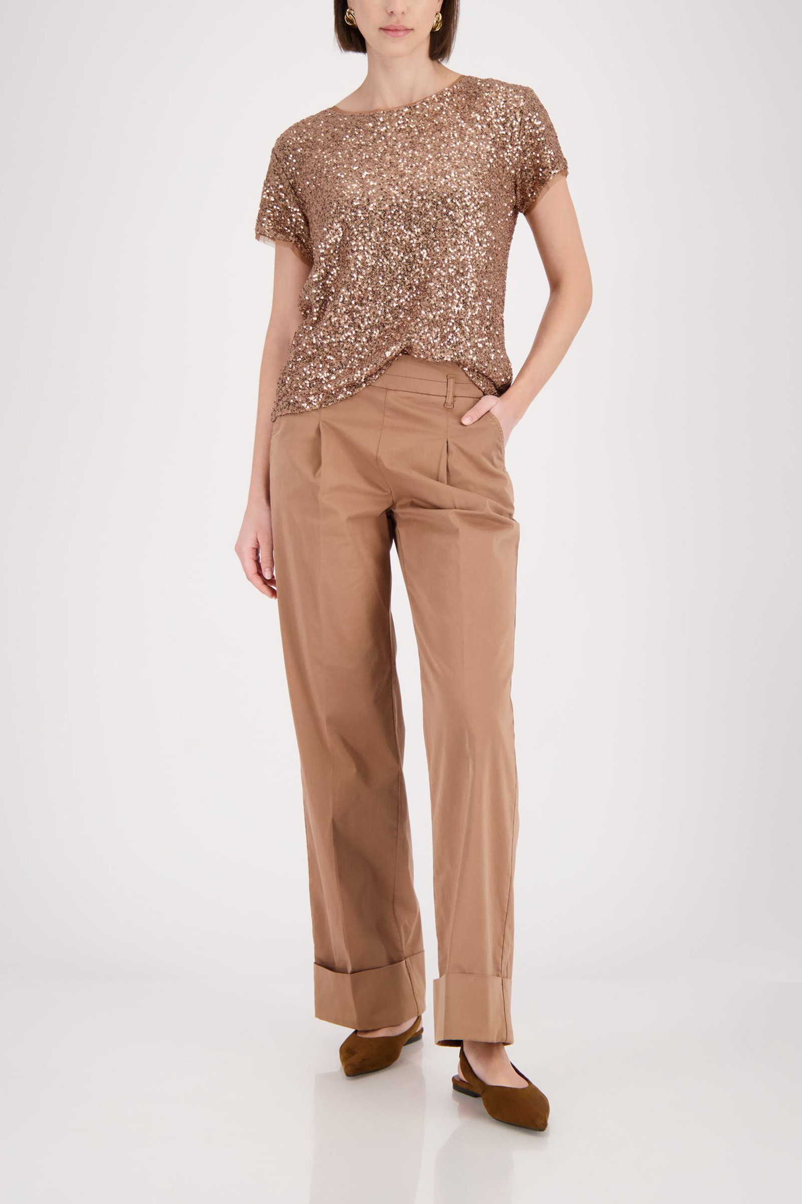 Monari |  T-Shirt, mocca | 36