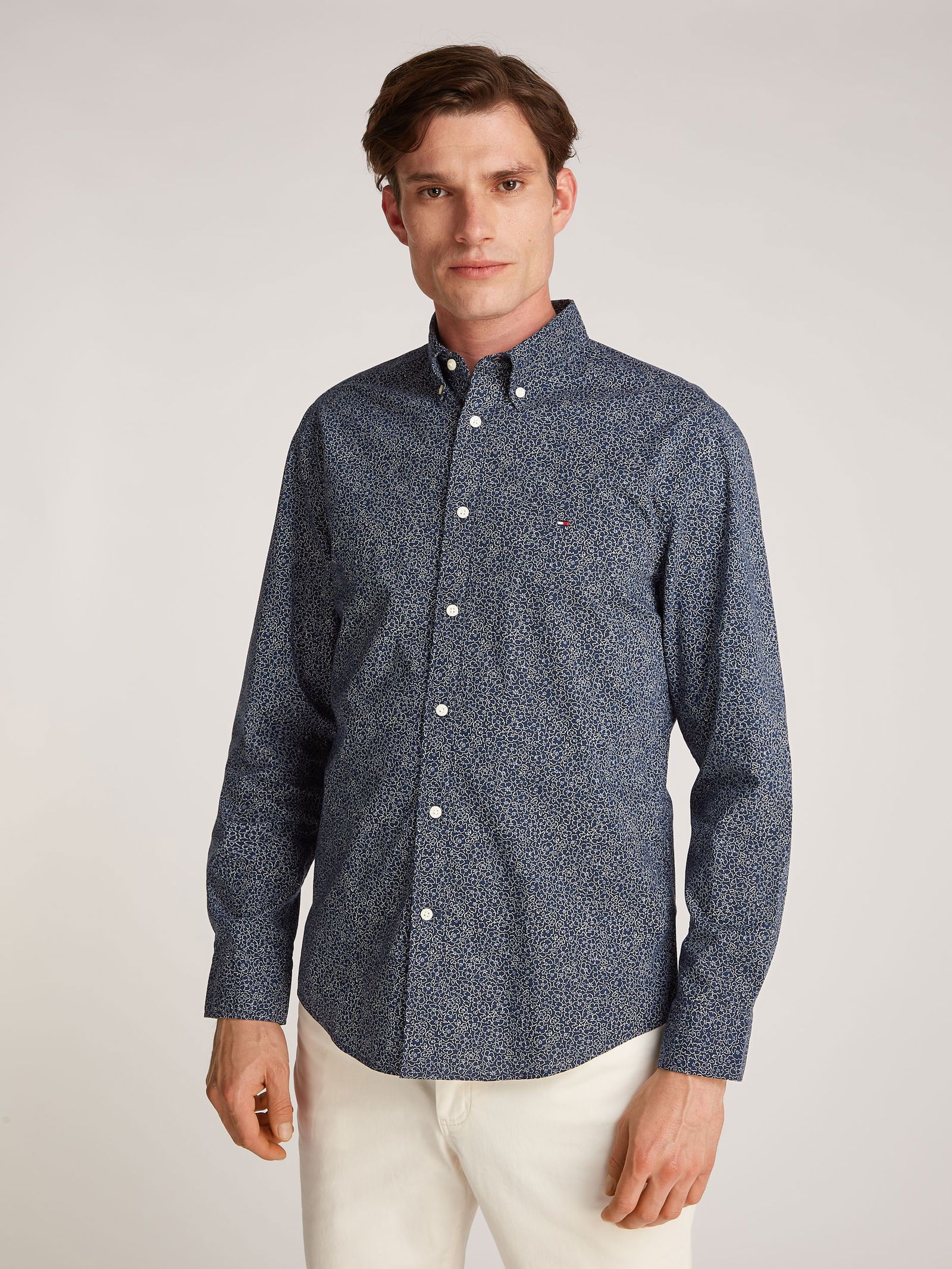 e795e4527f789f5dbbf0ed135f2cdeaf | FLEX POPLIN LINR FLORAL RF SHIRT | XL | dark night navy big check