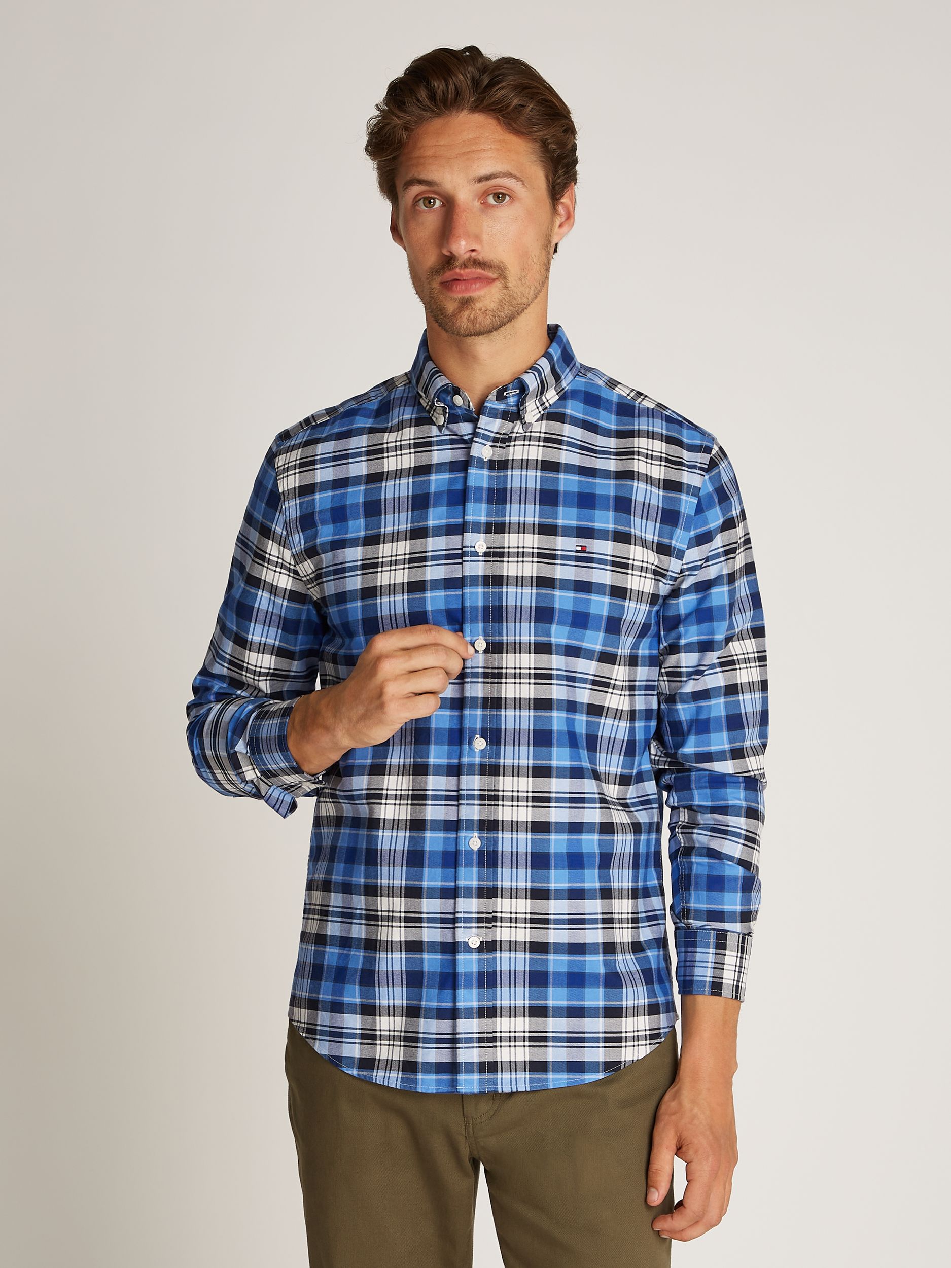  |  OXFORD HERITAGE PLAID RF SHIRT | XL | dark night navy big check