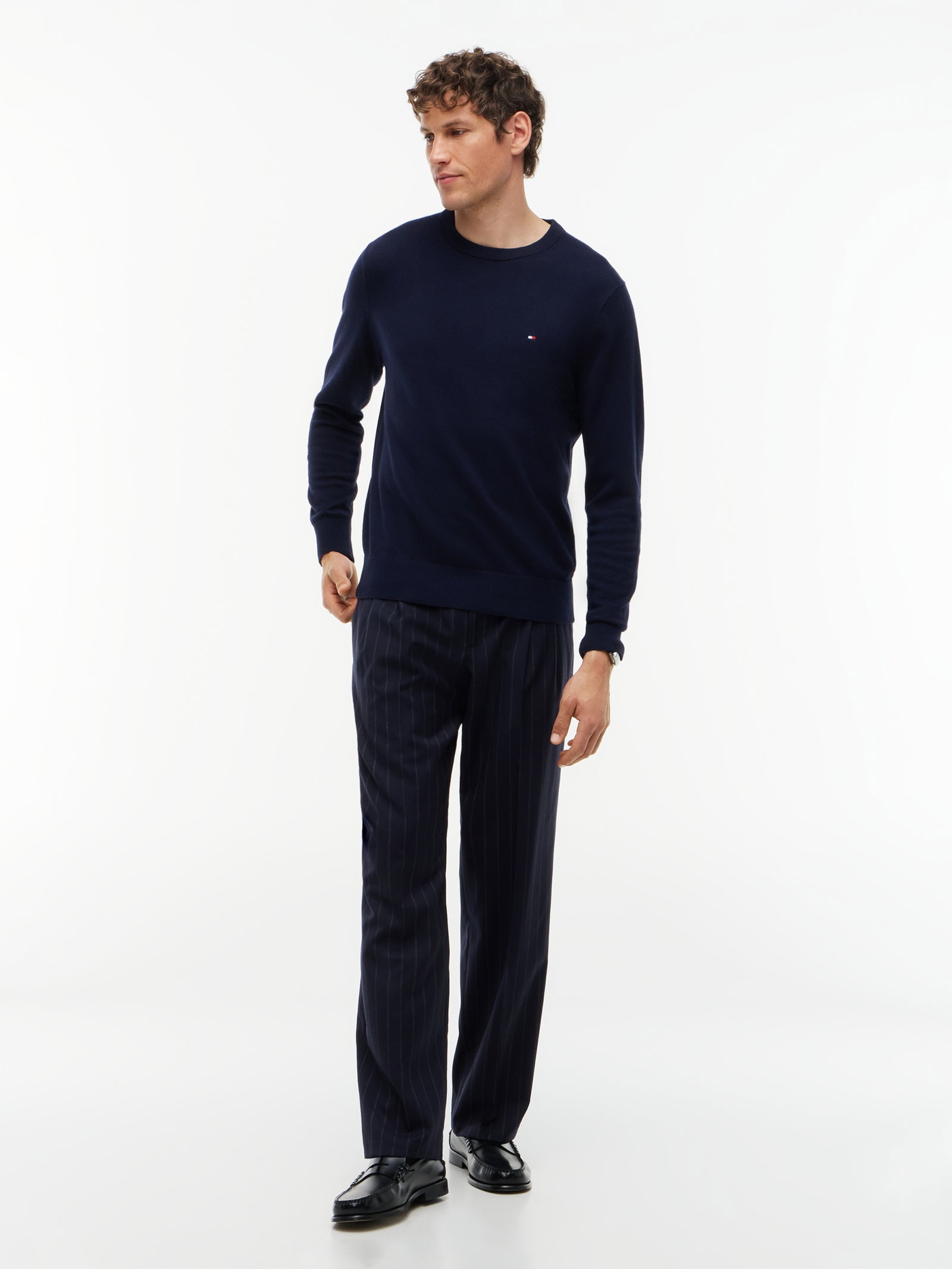 PIMA ORG CTN CASHMERE CREW NECK, BLUE #5